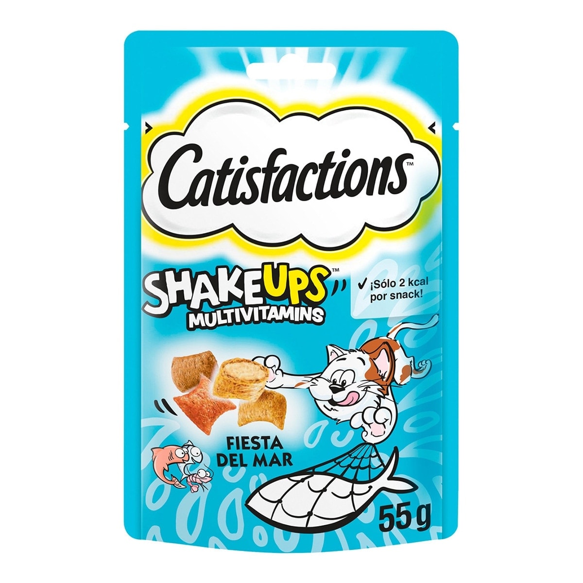 Catisfactions - Snack para gatos adultos Catisfactions Shake Ups multivitaminas fiesta del mar 55 g. - Image 1