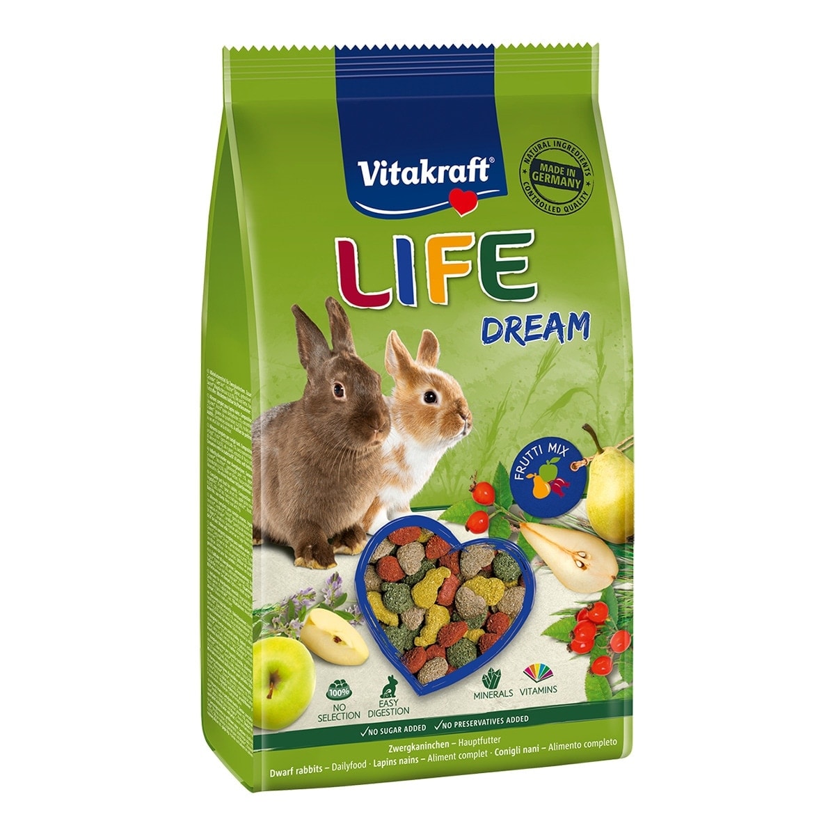 Vitakraft - Pienso para conejos enanos Vitakraft Life Dream extrusionado 600 g. - Image 1