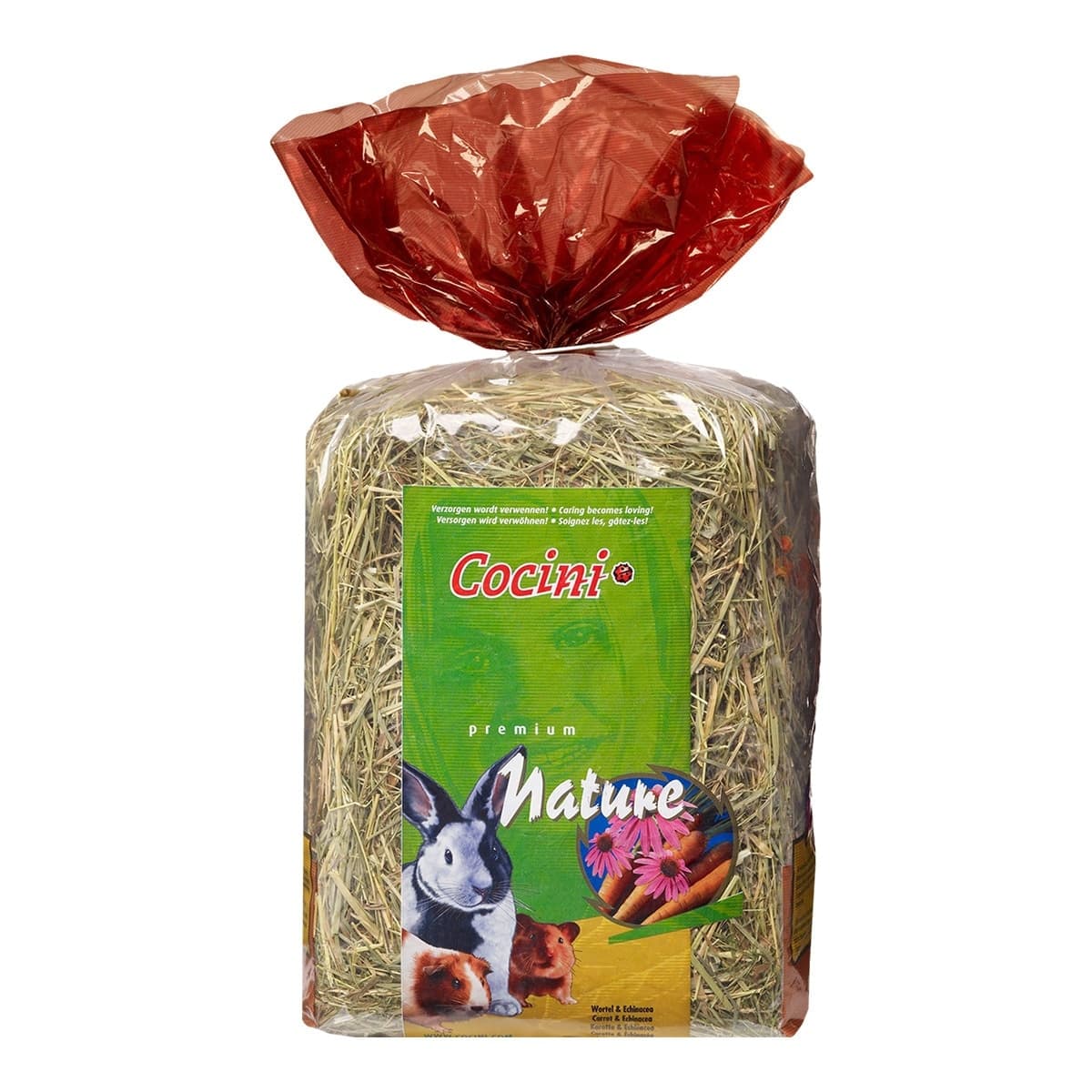 Coccini - Heno para conejos y roedores Coccini Premium Nature equinácea y zanahoria 500 g.