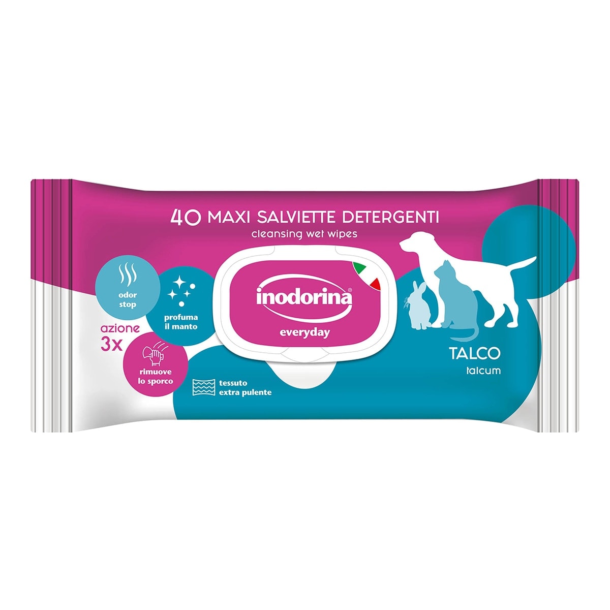 Inodorina - Toallitas Inodorina para perros y gatos Refresh Talco. - Image 1