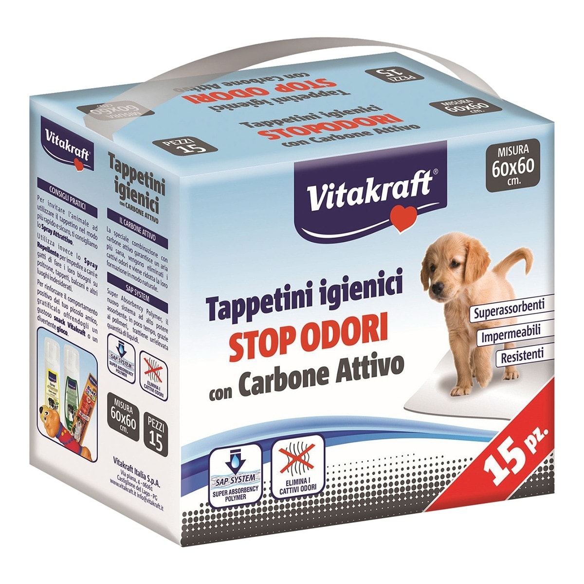 Vitakraft - Empapadores Vitakraft para perros carbón activo 15 uds. - Image 1