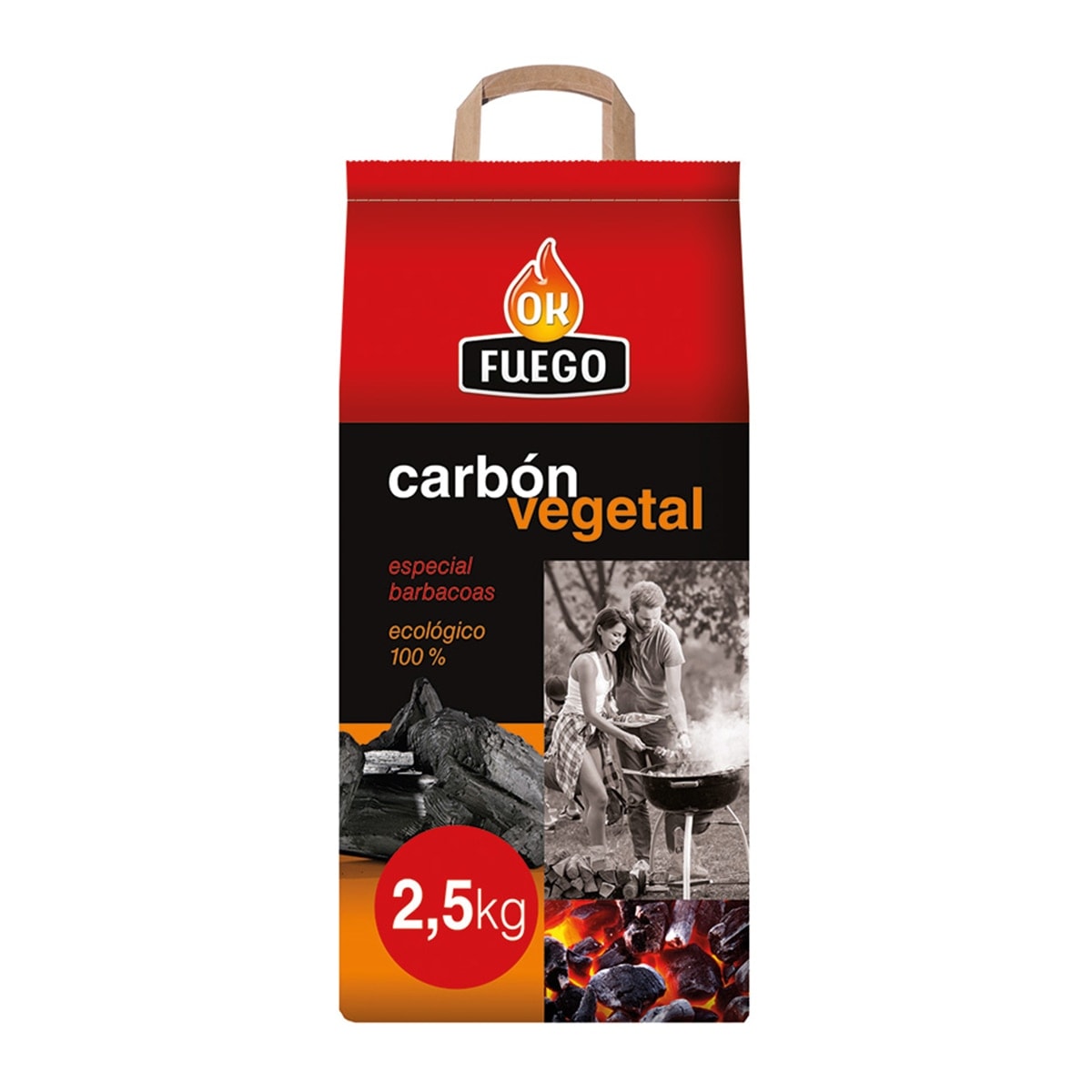 OK FUEGO - Bolsa de Carbón Vegetal 2,5 kg. - Image 1