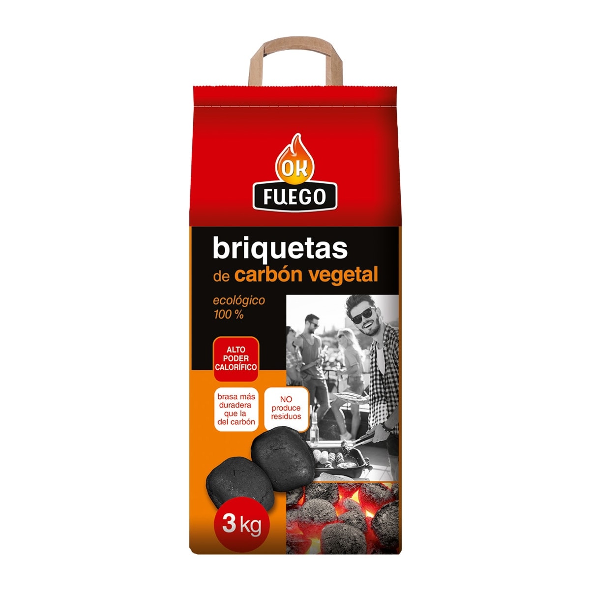 OK FUEGO - Briquetas Carbón Vegetal 3 kg. - Image 1