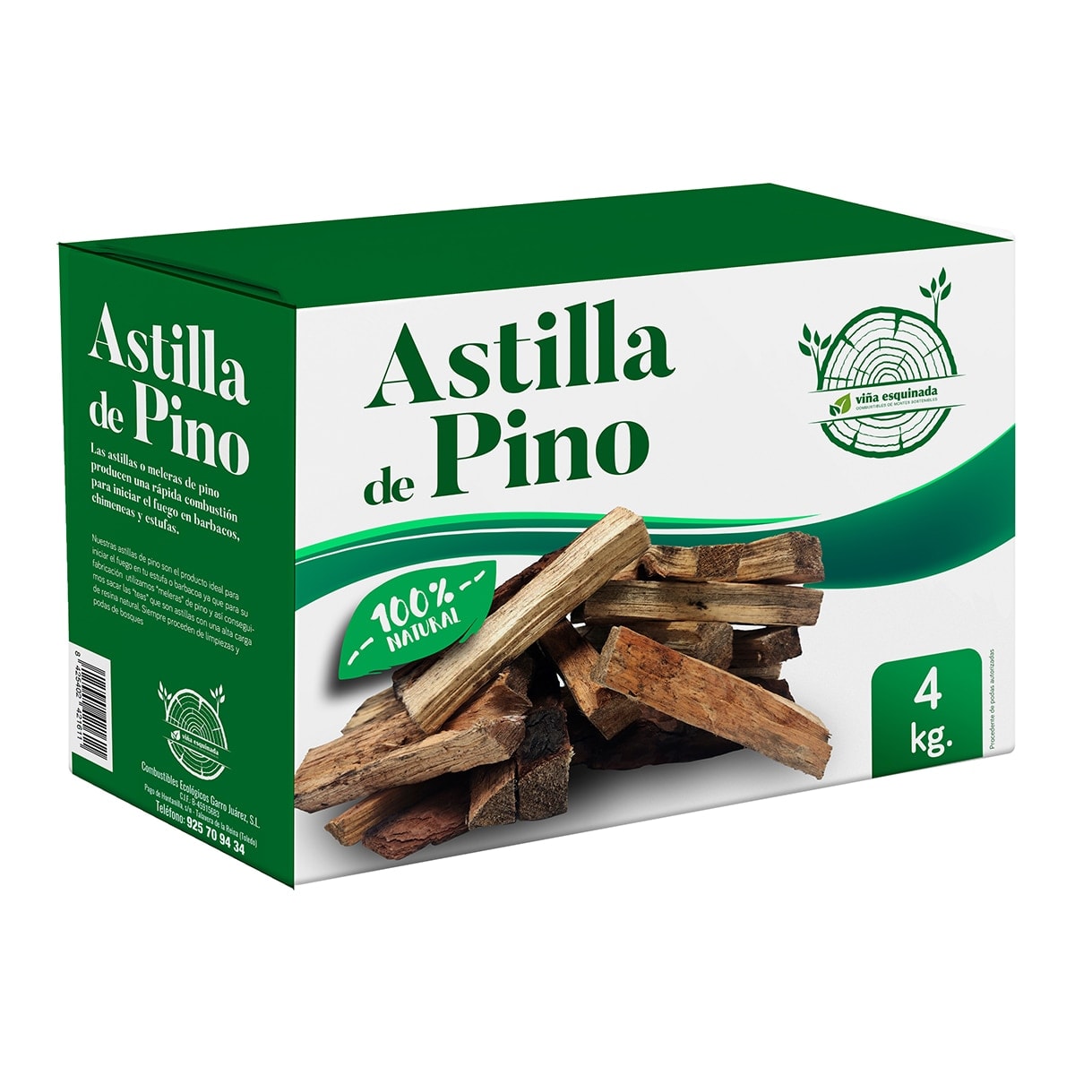 Viña esquinada - Caja Astillas Encendido 4 kg. - Image 1