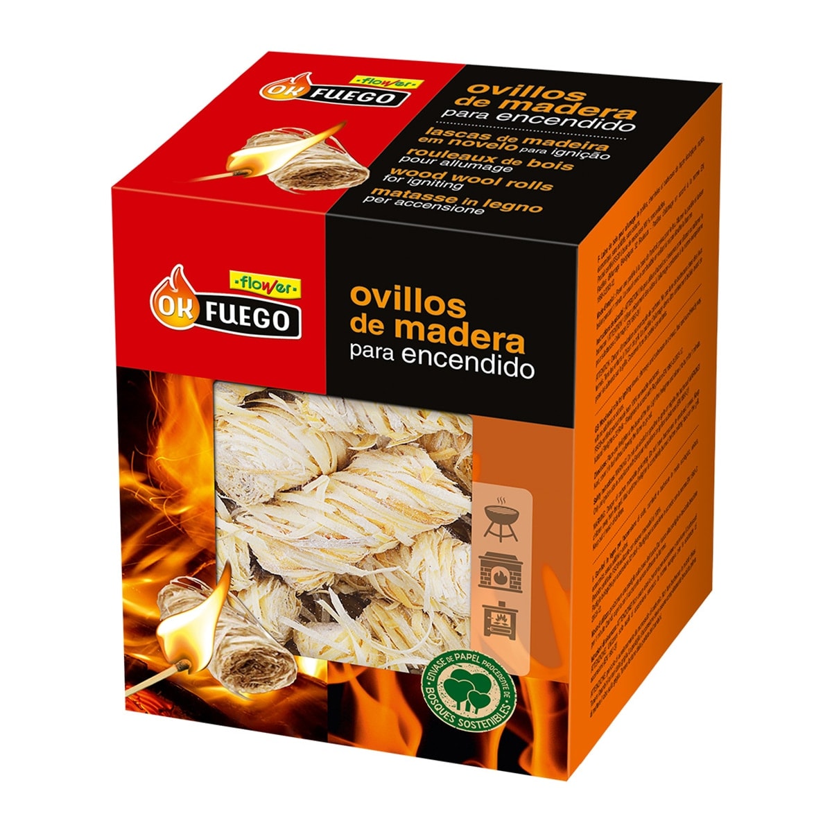 OK FUEGO - Lana de Leña para Encendido 24 Uds. - Image 1
