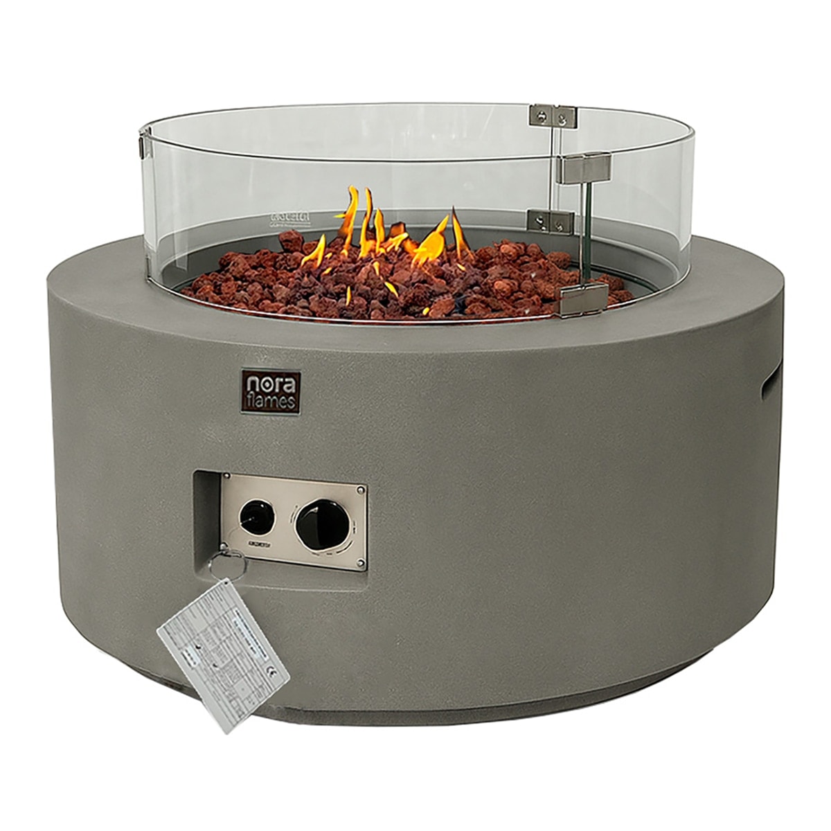 Nora Flame - Mesa de Exterior con Brasero de Gas Fuji gris con cristales 16 Kw. - Image 1