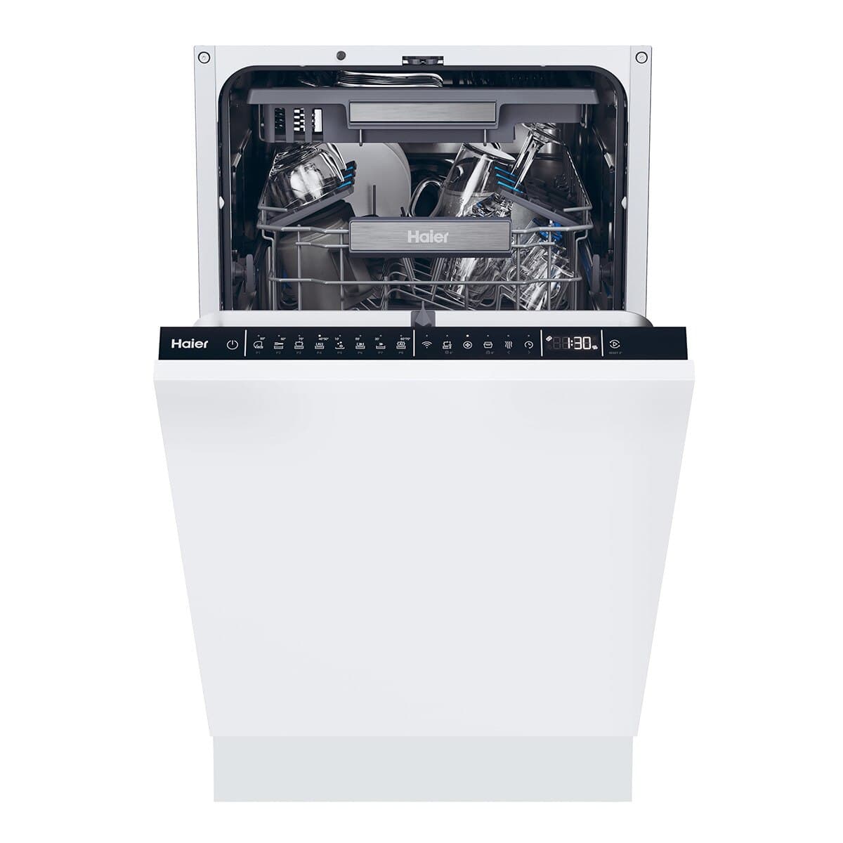 Haier - Lavavajillas integrable Haier, 11 servicios, 45 cm, Bandeja para cubiertos, WIFI, I-Pro Shine Series 4 - XI1C3TB2FB (Reacondicionado Grado D).