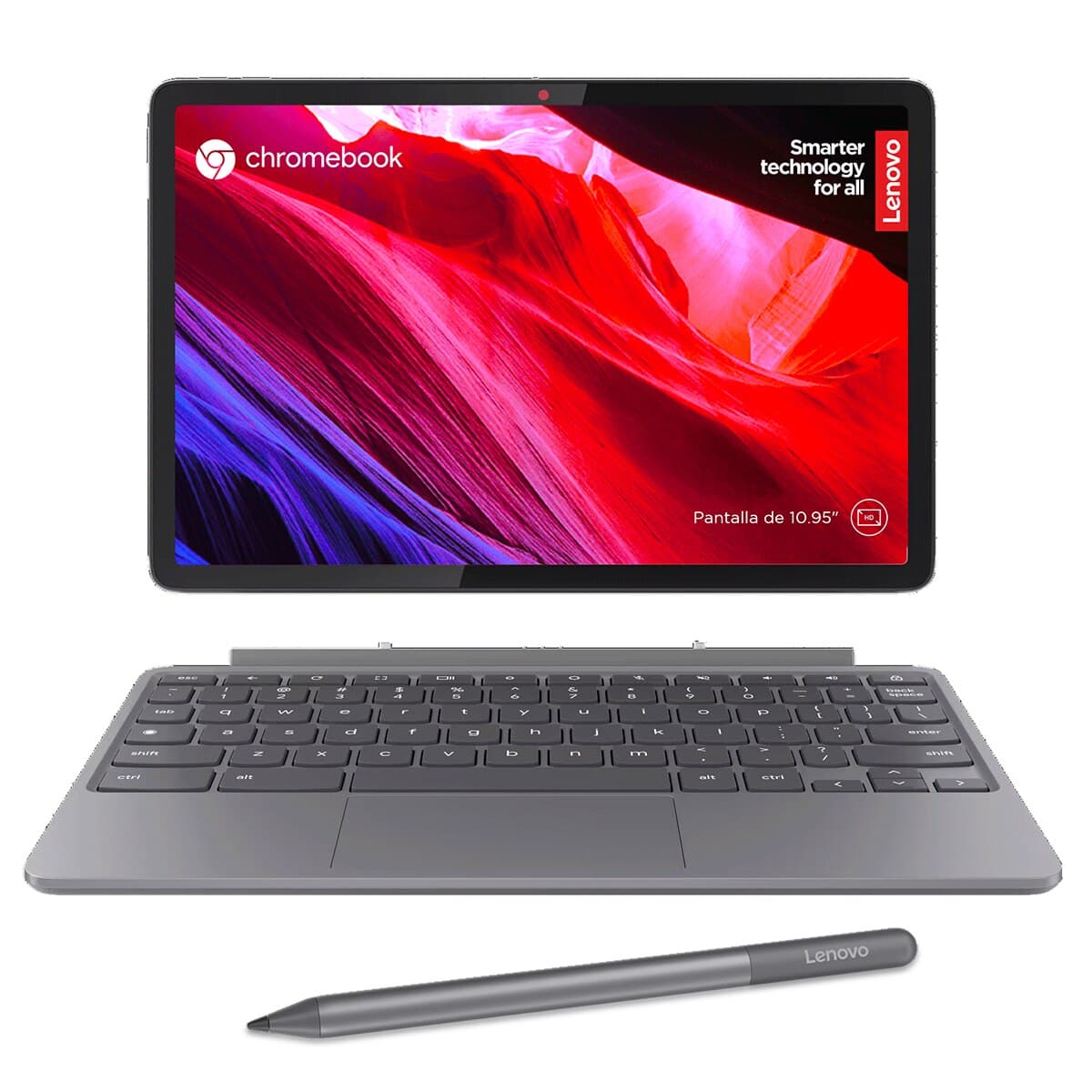 LENOVO - Chromebook convertible 2 en 1 Lenovo Duet 11M889, MTK Kompanio 838, 8GB, 128GB eMMC, 10,95", ChromeOS + 3 Meses Google AI Pro con Gemini.