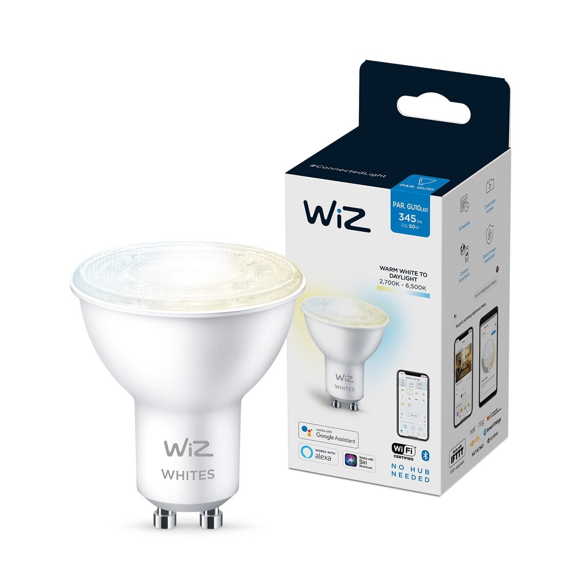 WiZ - Bombilla inteligente WiZ LED Regulable Blancos 50W GU10 WiFi y Bluetooth (Reacondicionado A estrenar). - Image 1