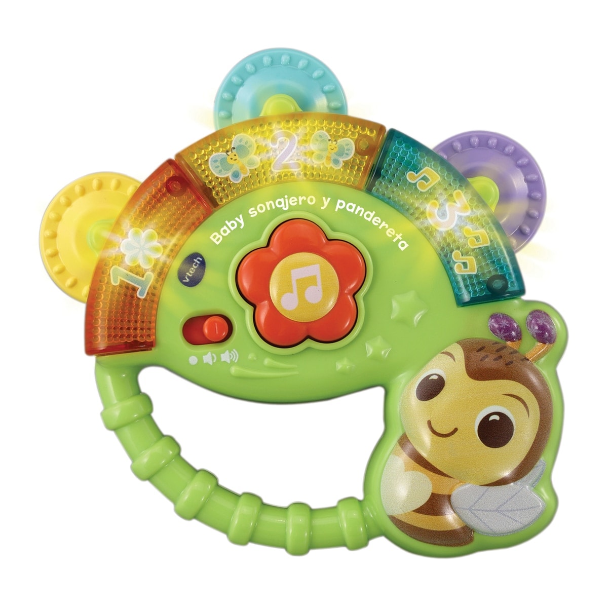 VTech - Juguete para bebés Baby sonajero y pandereta, Abejita musical interactiva para agitar VTech Baby. - Image 1