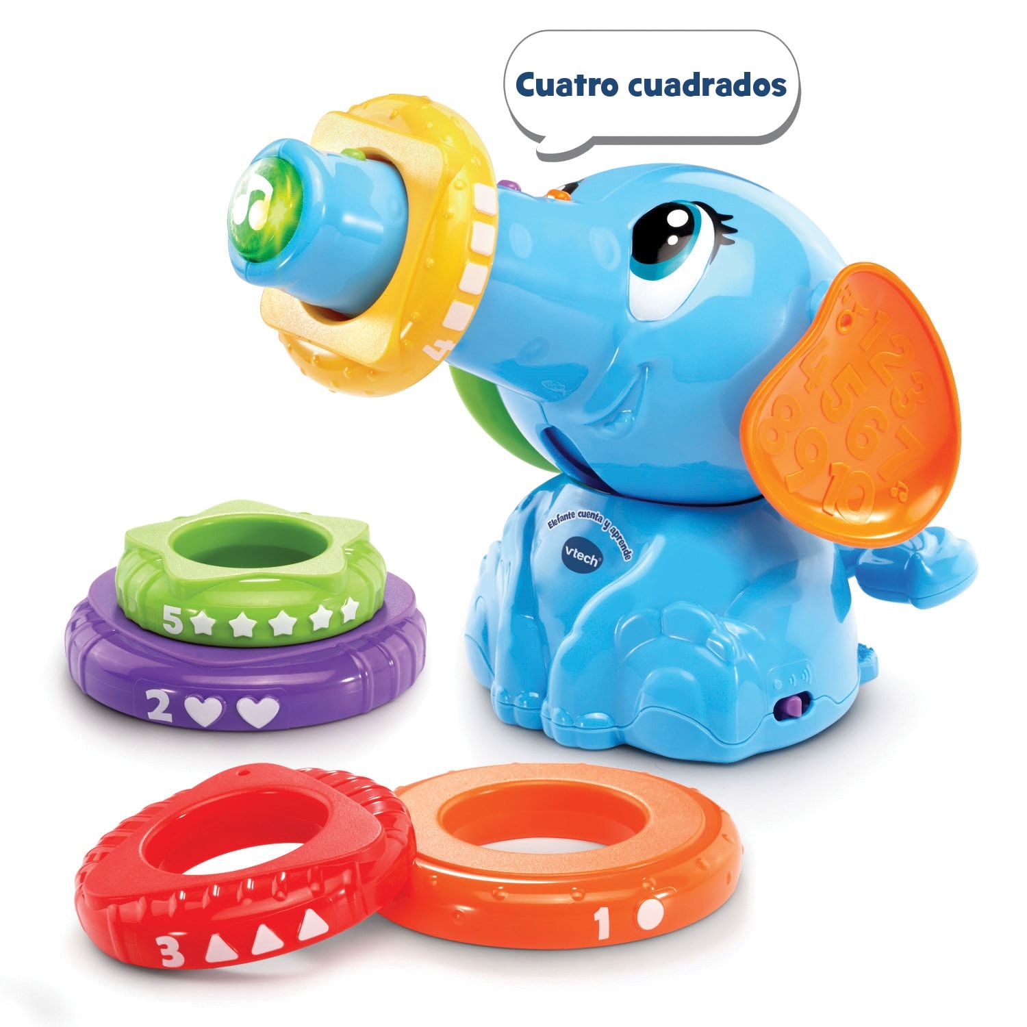 VTech - Juguetes para apilar y encajar Tito cuenta y aprende, Figura con apilables para bebés VTech Baby. - Image 1