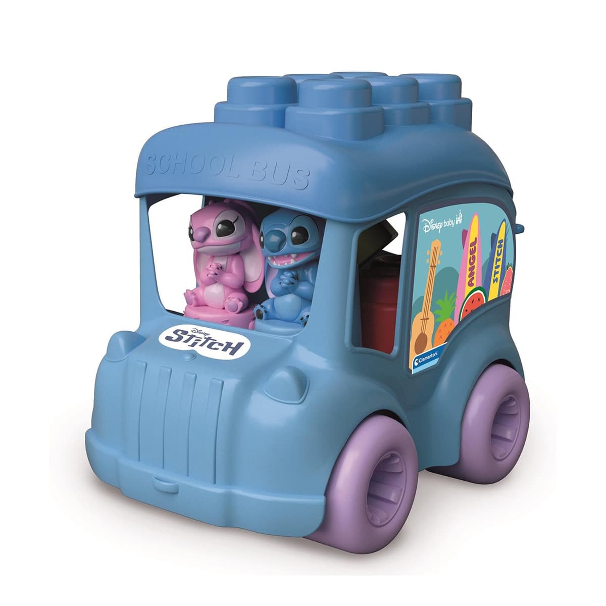 Clementoni - Juguete para bebés de bloques Bus Activity Stitch Clementoni.