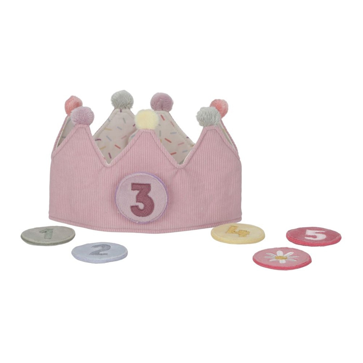 LITTLE DUTCH - Corona de cumpleaños con números rosas. - Image 1