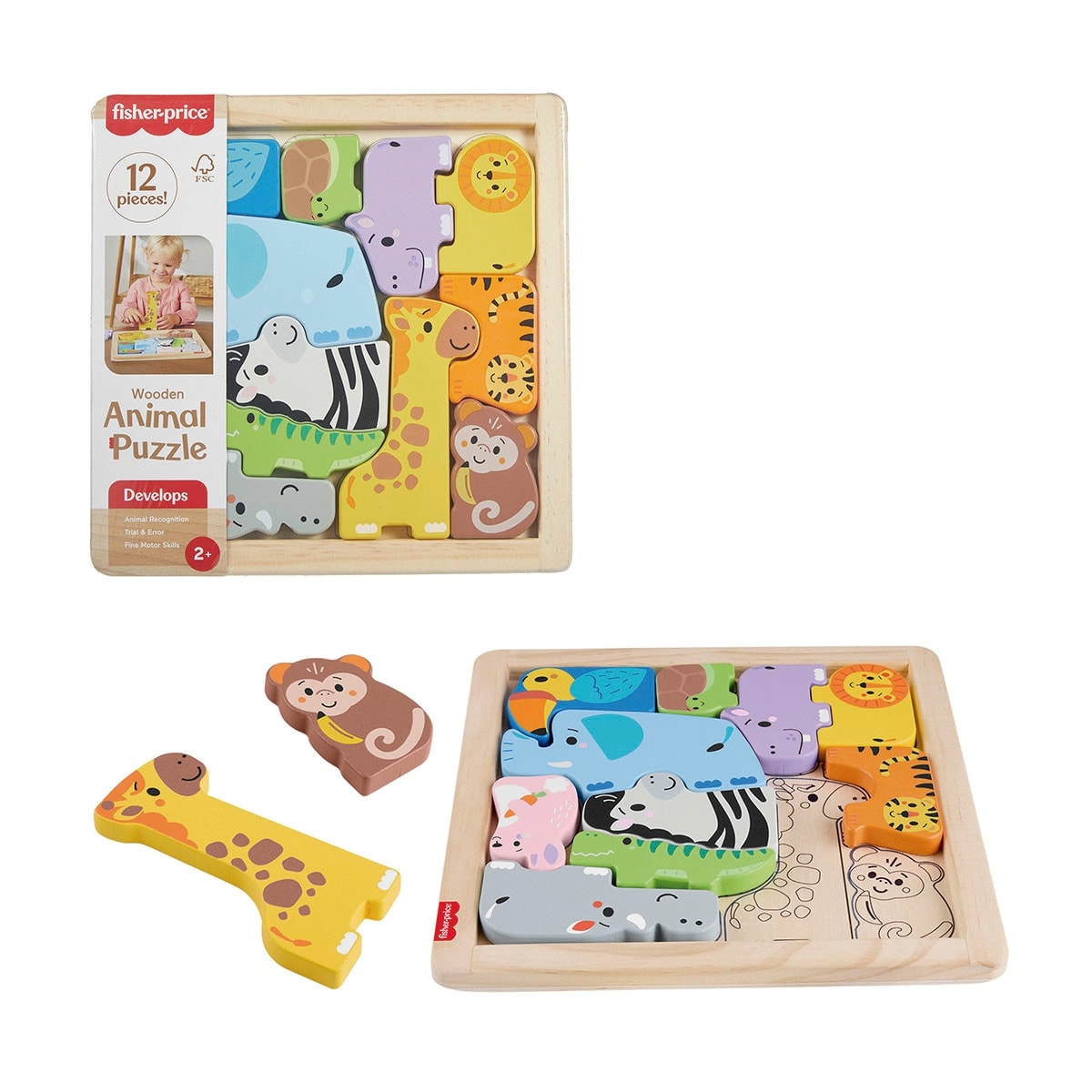 Fisher-Price - Puzzle de madera de animalesFisher-Price. - Image 1