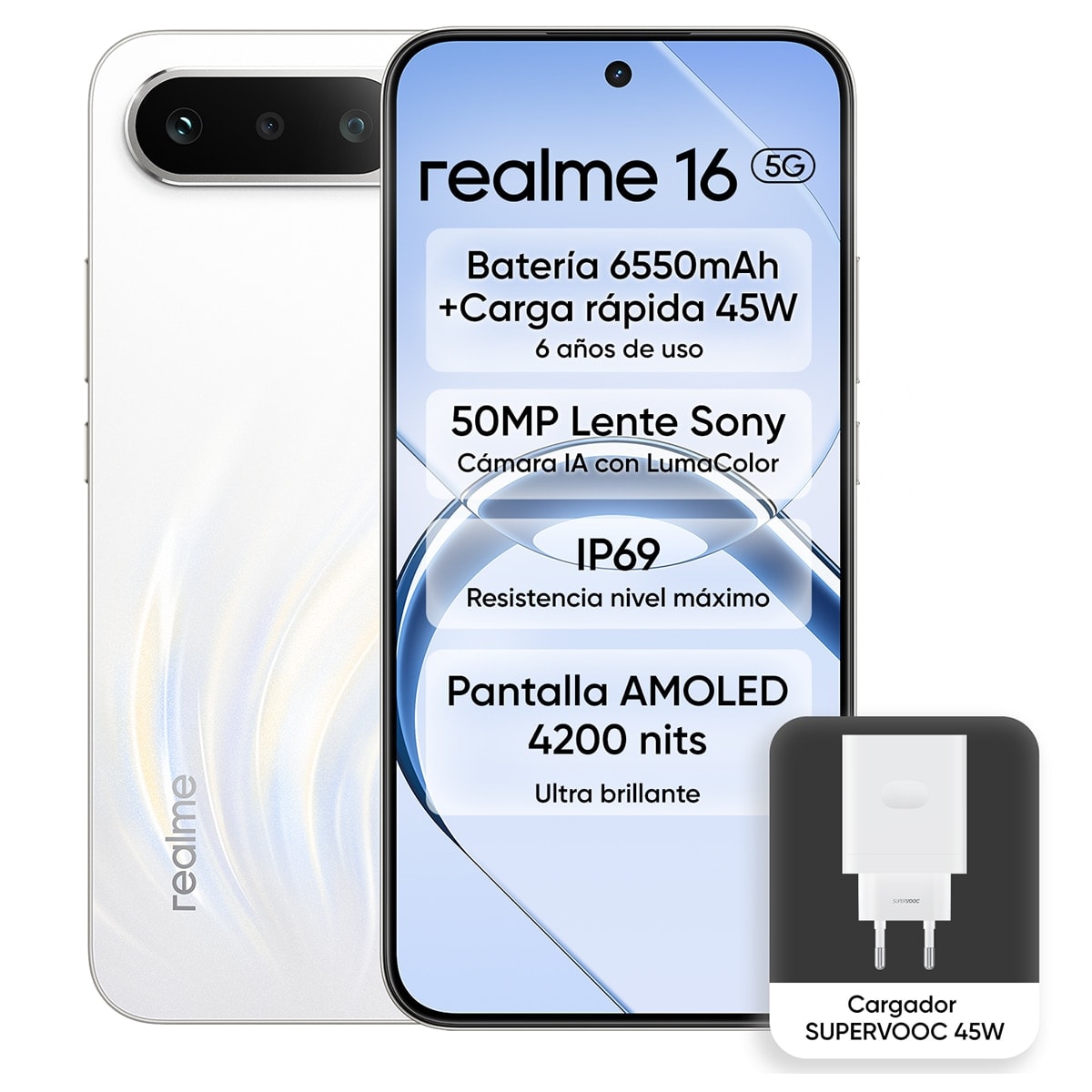 Realme - Realme 16 5G 8GB + 256 GB móvil libre + Cargador 45W. - Image 1
