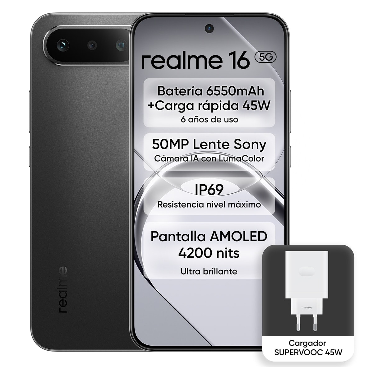 Realme - Realme 16 5G 8GB + 256 GB móvil libre + Cargador 45W. - Image 1