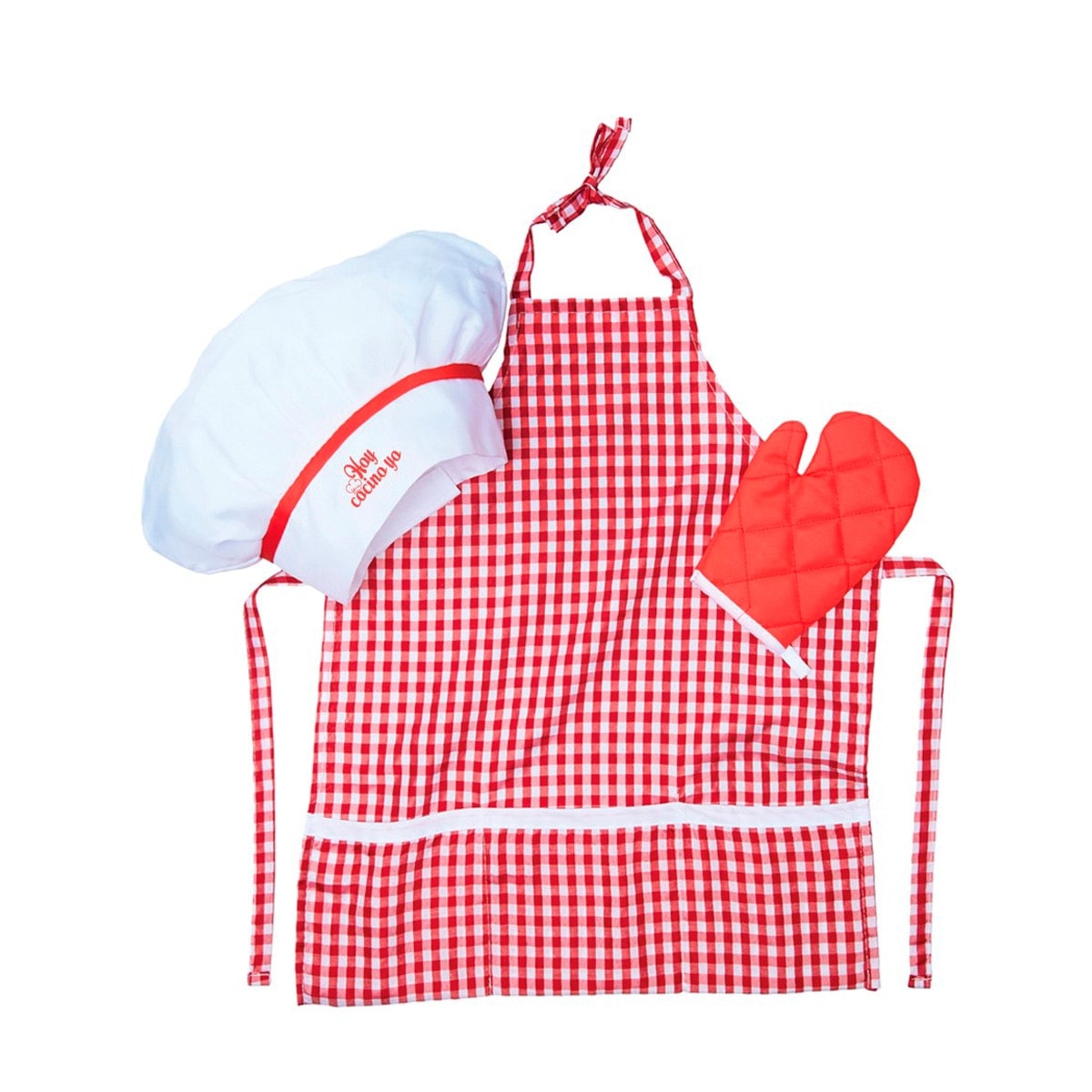 El Corte Inglés - Set de cocinero con delantal, gorro y manopla Kit minichef El Corte Inglés. - Image 1