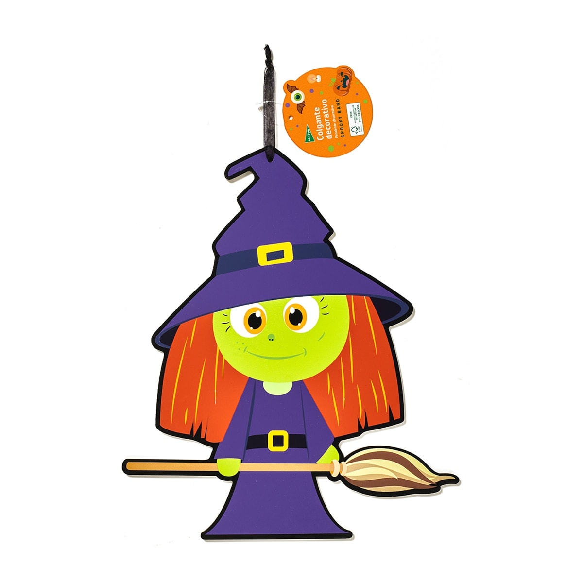 El Corte Inglés - Colgante de madera sostenible Bruja Feliz Halloween El Corte Inglés. - Image 1