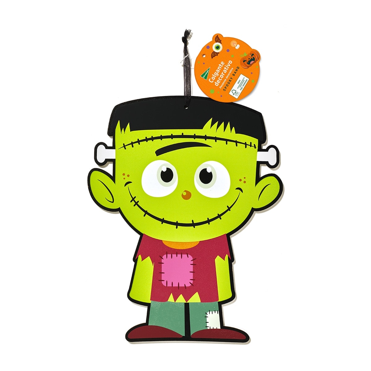 El Corte Inglés - Colgante de madera sostenible Frankenstein Feliz Halloween El Corte Inglés. - Image 1