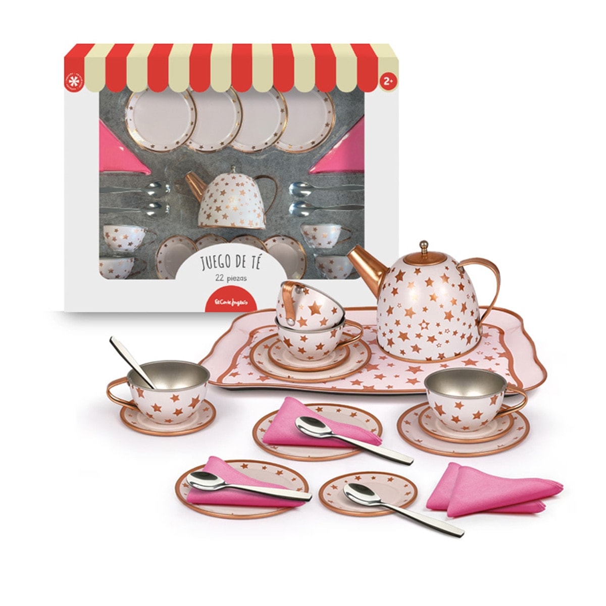 El Corte Inglés - Juego de té metálico 22 piezas El Corte Inglés. - Image 1