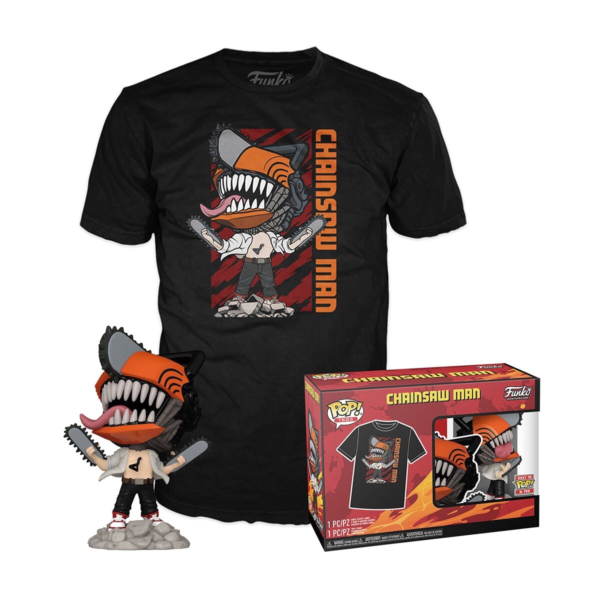 Funko - Pack Funko Pop & Tee Chainsaw Man Leaping. - Image 1