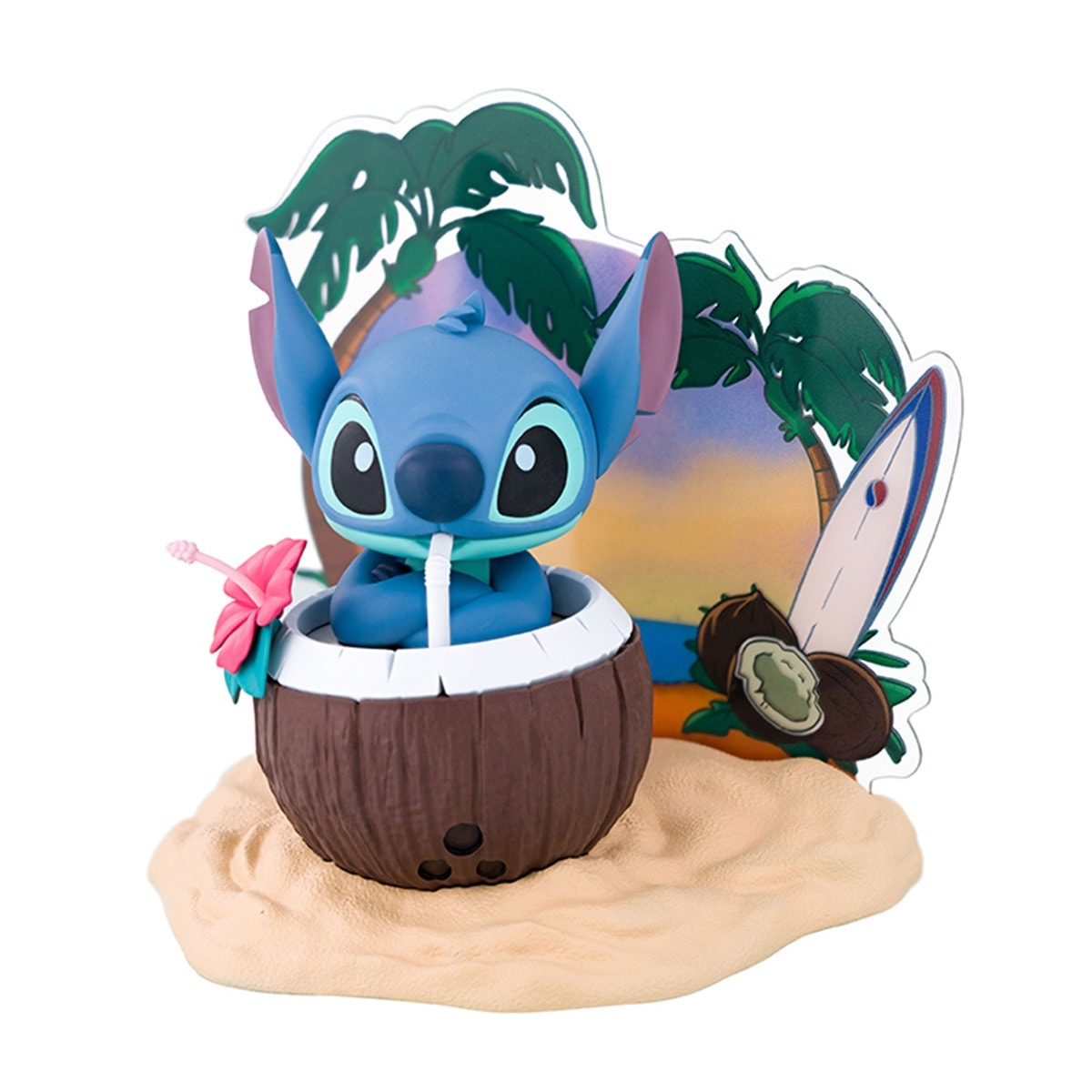 Abysse Corp - Estatua Stitch bebiendo coco 15cm Disney Lilo & Stitch Abysse. - Image 1