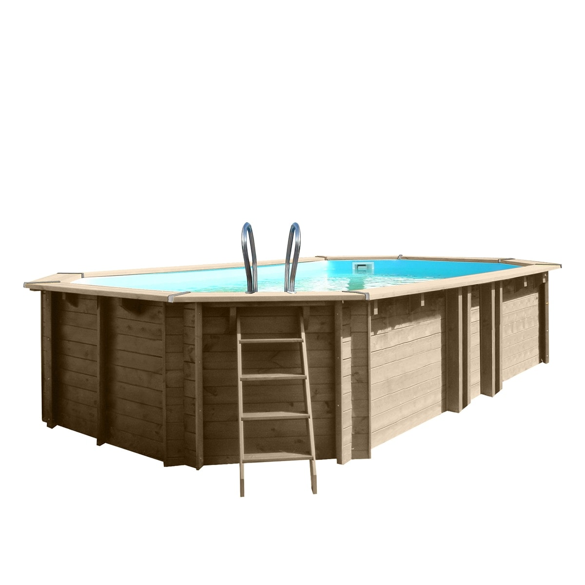 Gre - Piscina madera ovalada 672x472x146cm. - Image 1