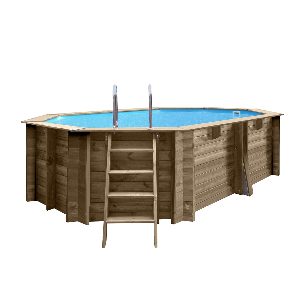 Gre - Piscina madera ovalada 436x336x117cm. - Image 1