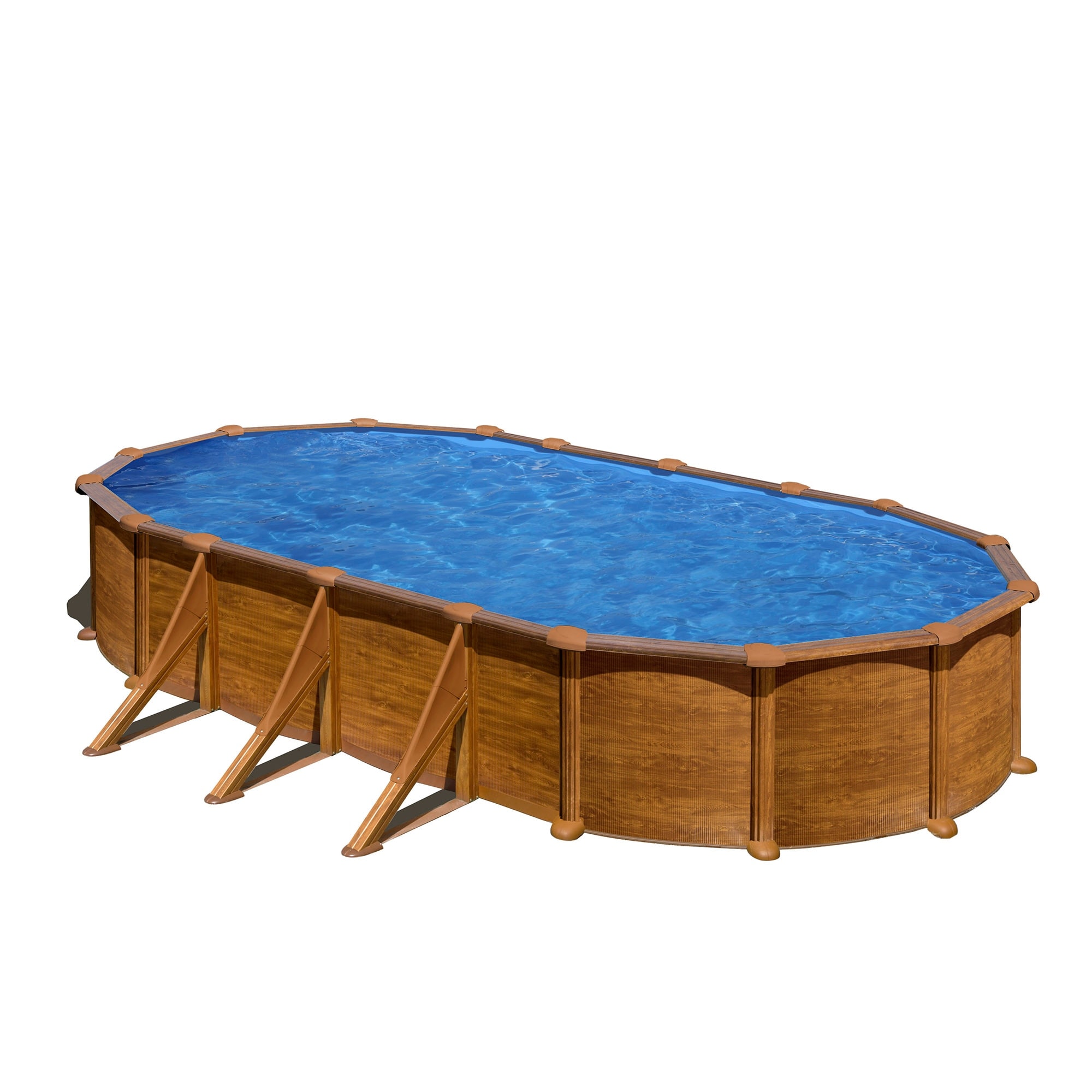 Gre - Piscina acero ovalada imitación madera 730 x 375 x 132 cm. - Image 1