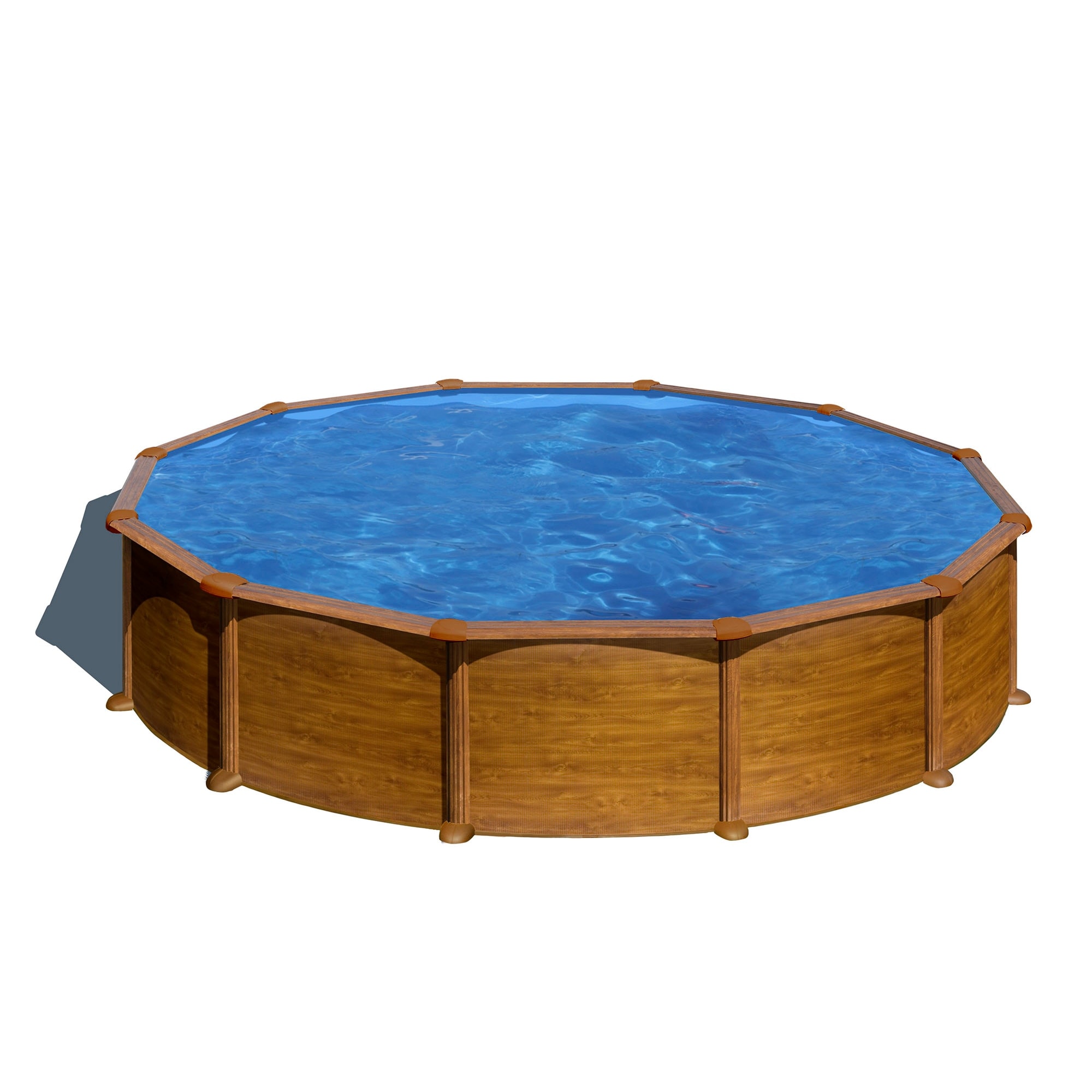 Gre - Piscina acero redonda imitación madera 550 x 132 cm. - Image 1