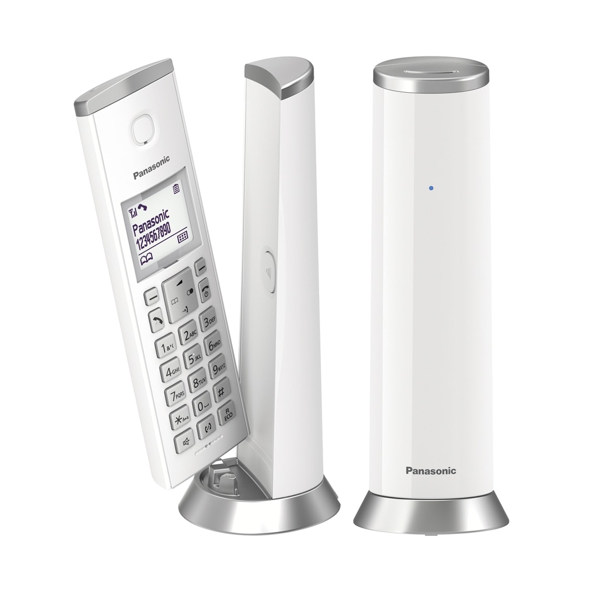 Panasonic - Teléfono Duo inalámbrico Panasonic KX-TGK212SPW blanco diseño vertical. - Image 1