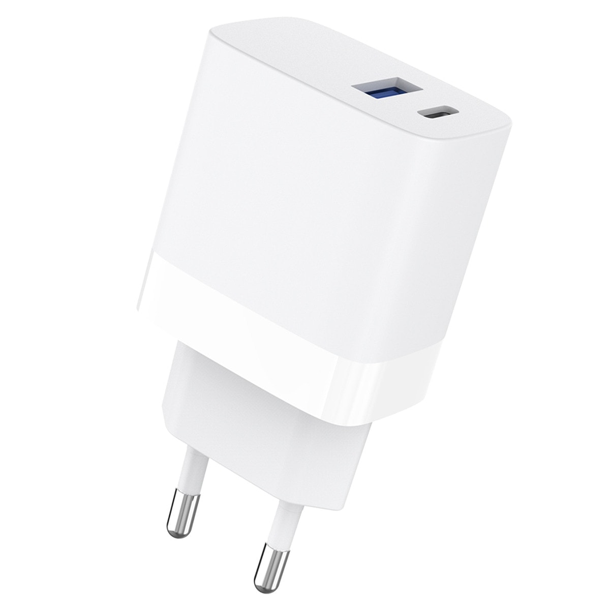 Inves - Cargador de pared blanco Inves LT-361C15 USB Dual + cable USB-C a USB-C 1,5 m. - Image 1