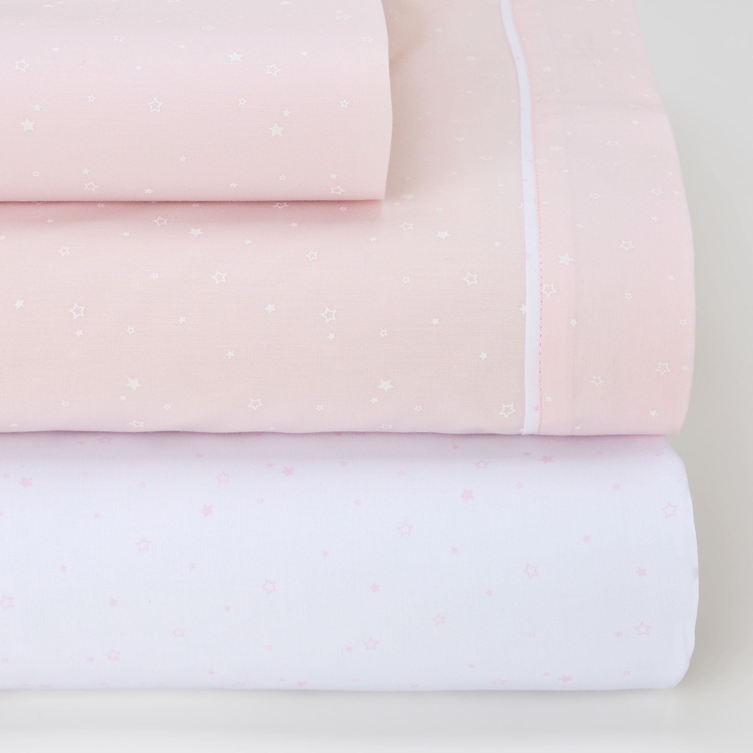 Cotton Juice Baby Home - Juego de sábanas Cotton Juice Baby Home Básico 3 piezas estrellas fondo color (disponible en varias tallas). - Image 1