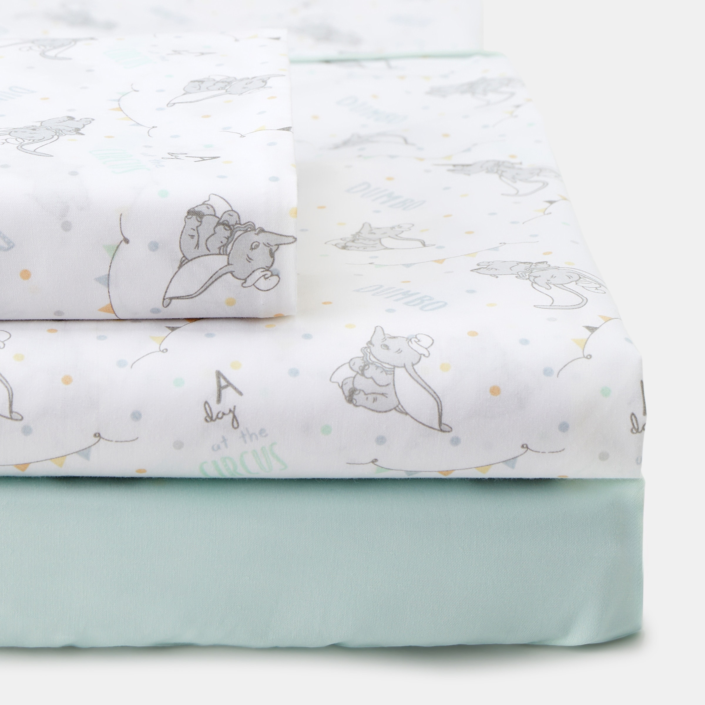 Cotton Juice Baby Home - Juego de sábanas Disney Baby Dumbo 3 piezas estampadas (disponible en varias medidas). - Image 1