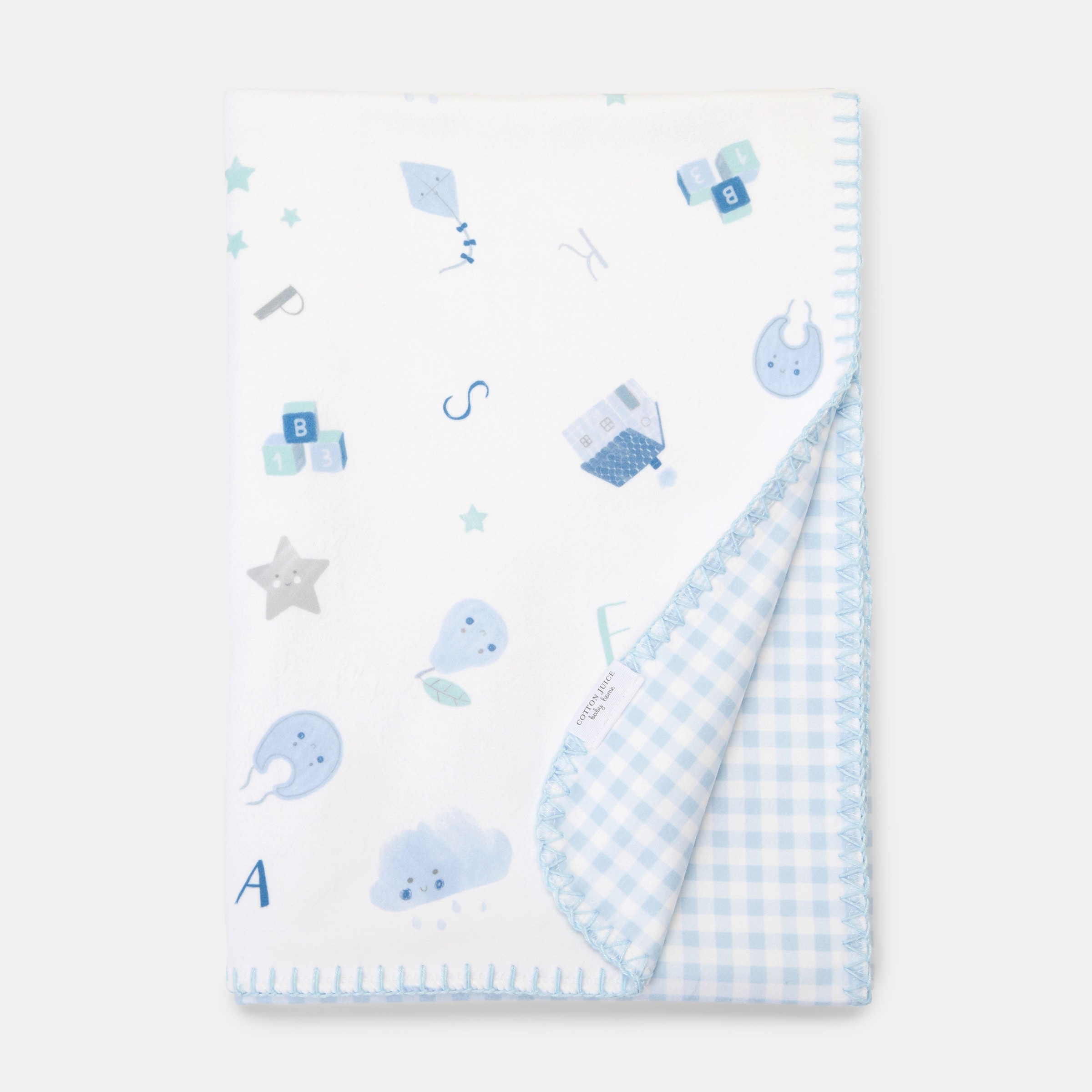 Cotton Juice Baby Home - Manta Cotton Juice Baby Home Abecedario 70*100cm estampada azul. - Image 1