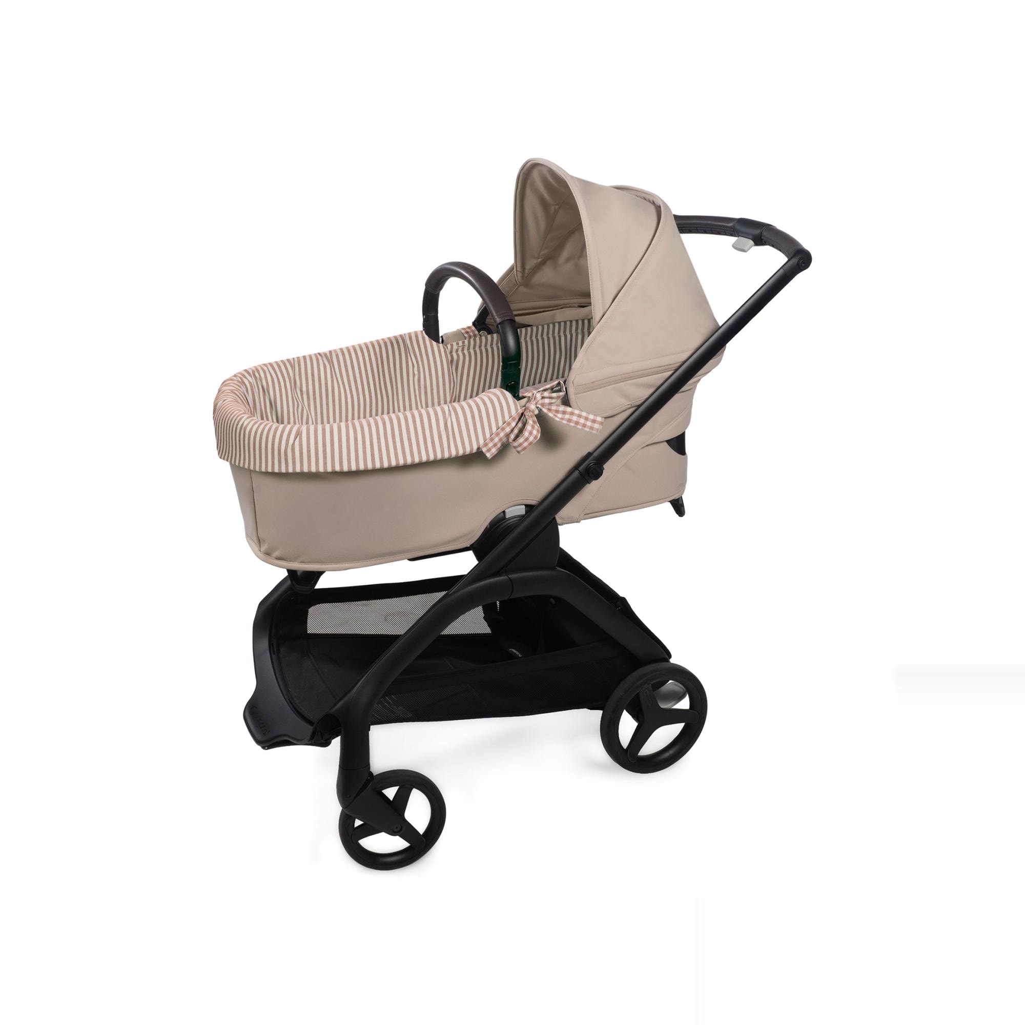 Walking Mum - Cubre cuco dual + funda colchón Praliné Vichy Moka. - Image 1