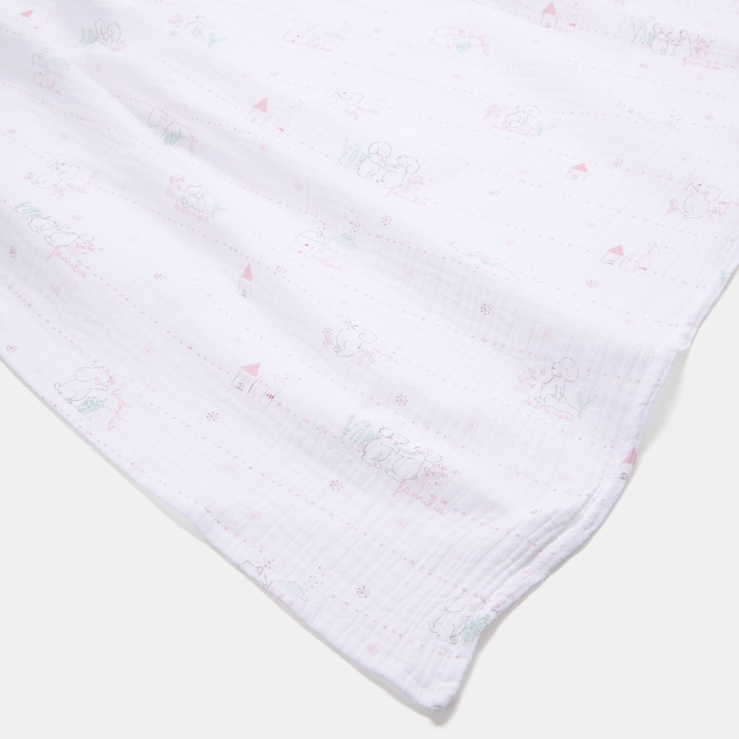 Cotton Juice Baby Home - Muselina Cotton Juice Baby Home colección Sésamo, estampado familia perritos. - Image 1