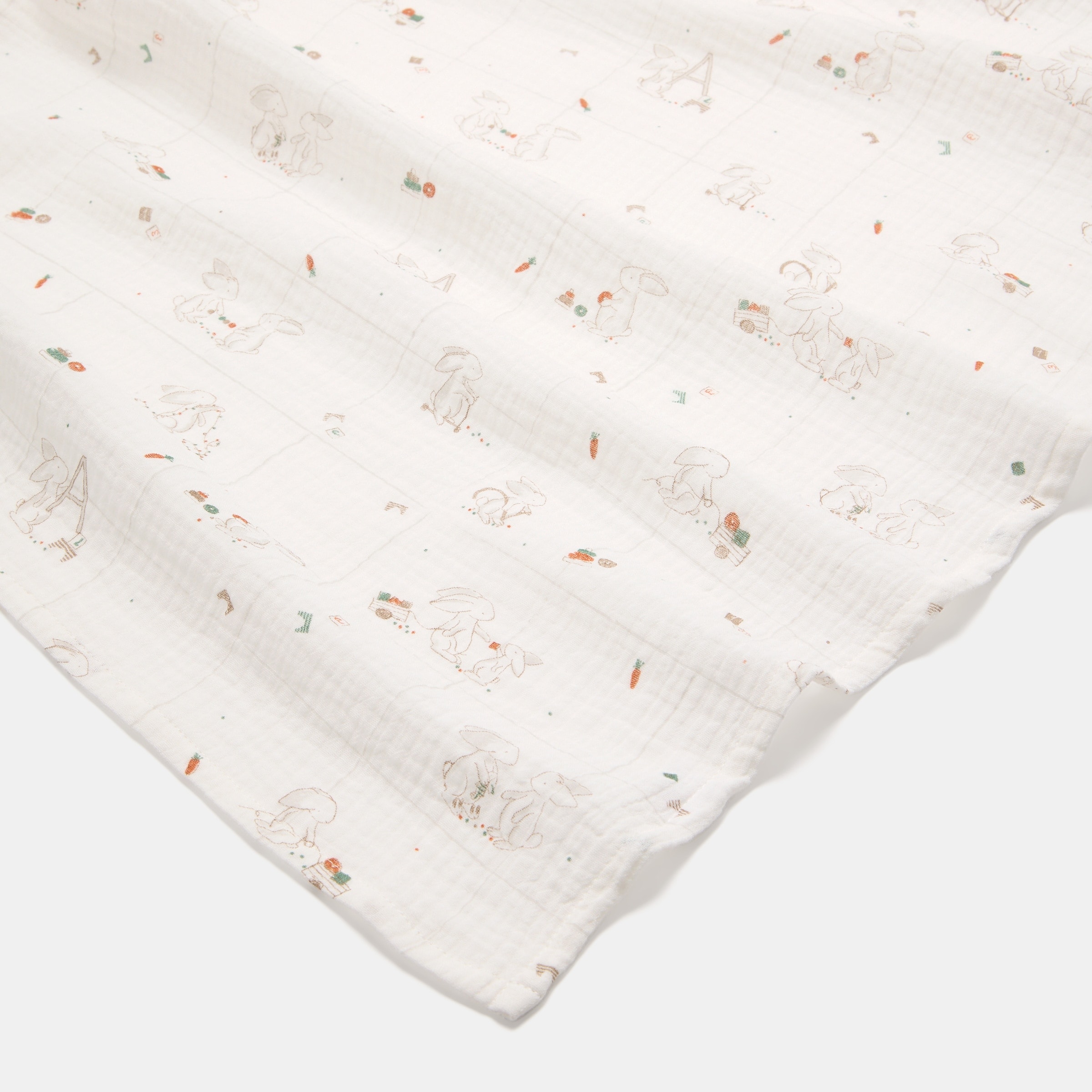 Cotton Juice Baby Home - Muselina Cotton Juice Baby Home colección Sésamo, estampado conejitos. - Image 1