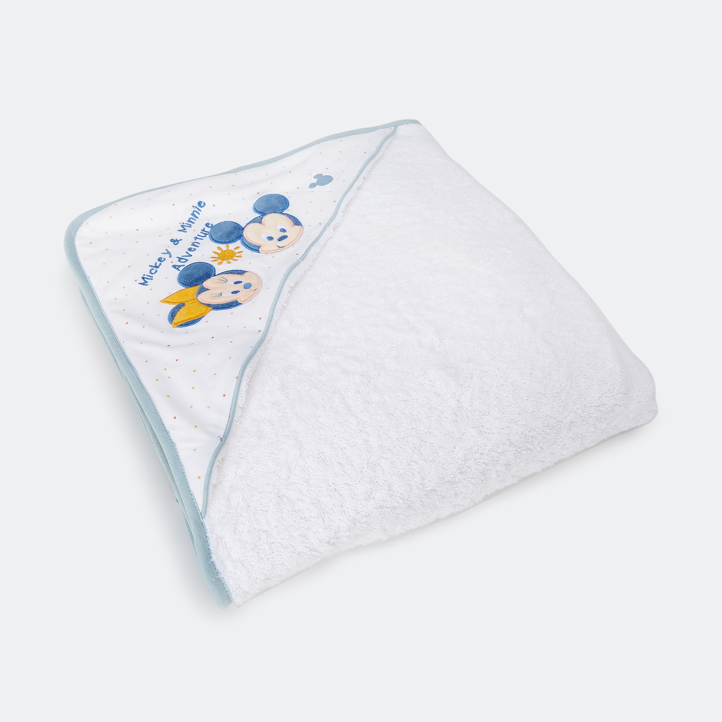 Cotton Juice Baby Home - Capa de baño Disney Baby Mickey and Minnie bordada. - Image 1