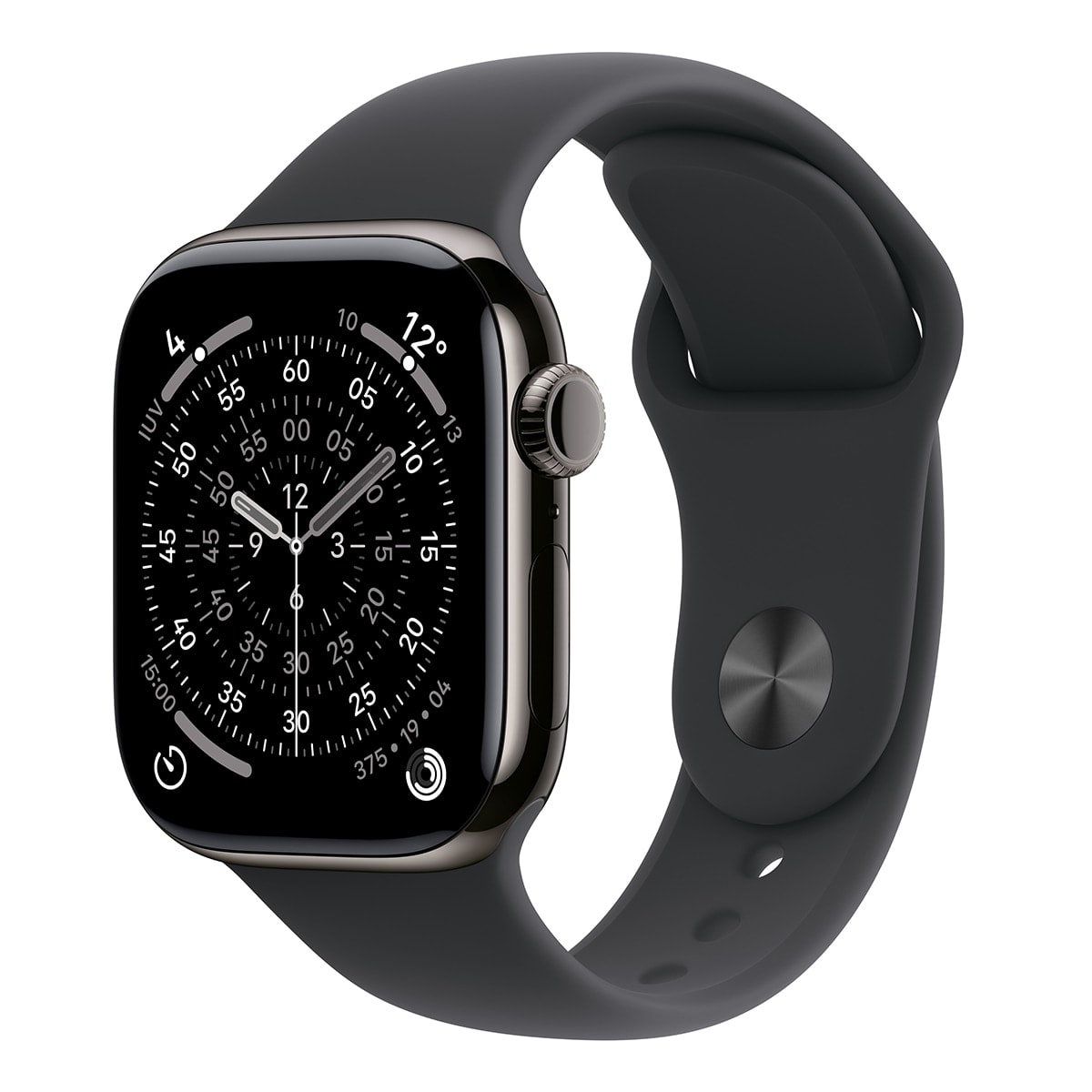 Apple - Apple Watch Series 11 GPS + Cellular 42mm Titanio pizarra con Correa Deportiva Negro (M-L). - Image 1