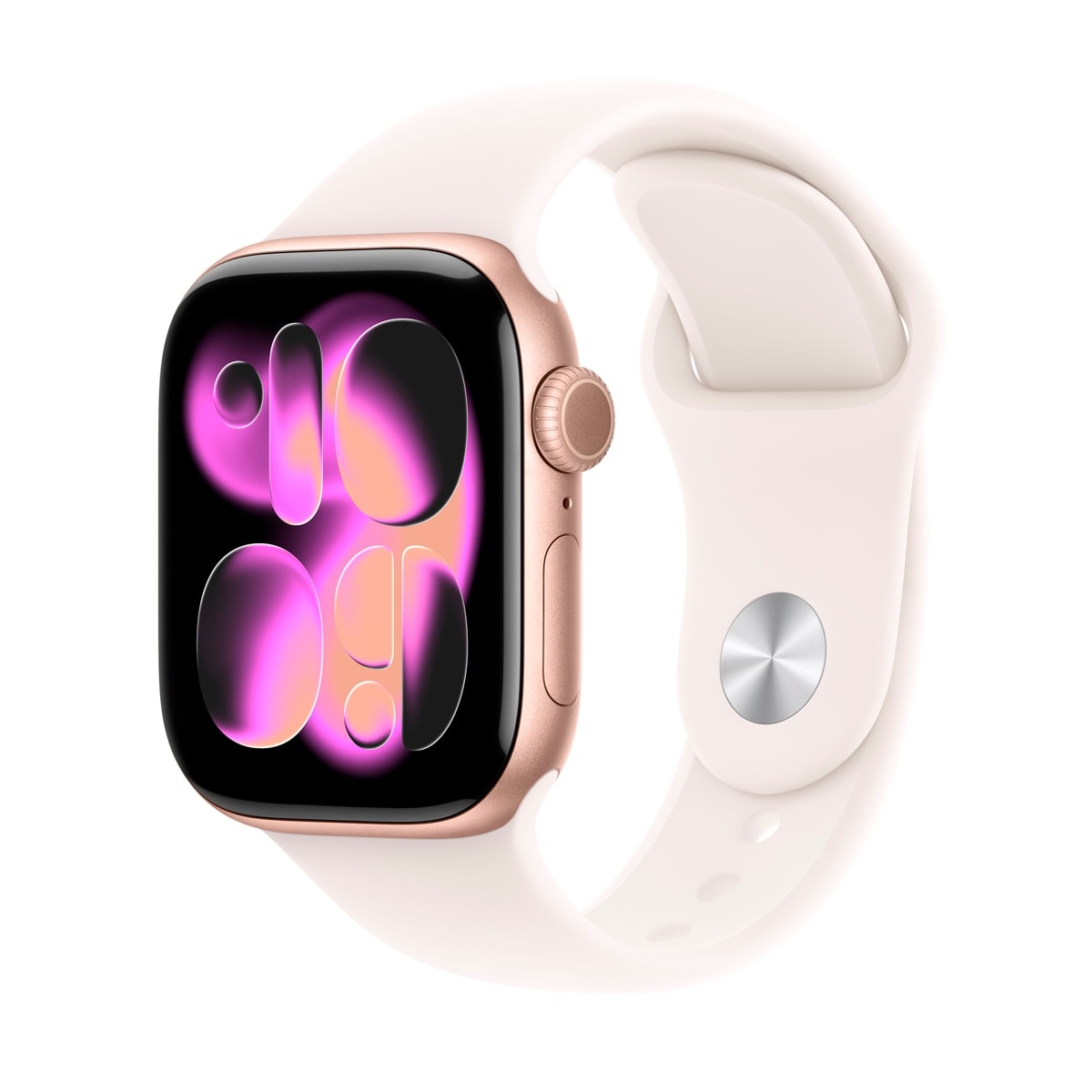 Apple - Apple Watch Series 11 GPS 42mm Aluminio oro rosa con Correa Deportiva Rosa Rubor (M-L). - Image 1