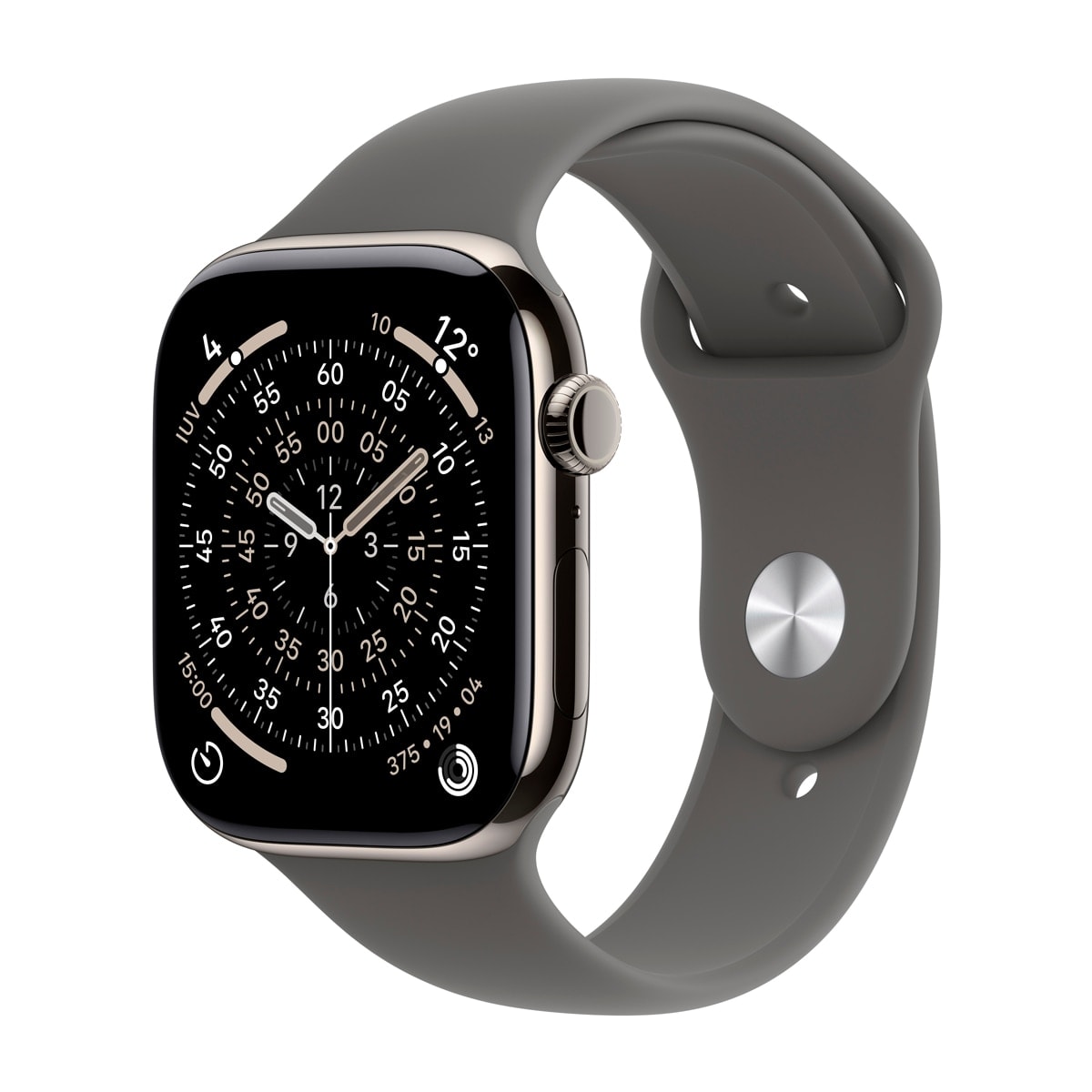 Apple - Apple Watch Series 11 GPS + Cellular 46mm Titanio natural con Correa Deportiva Gris Piedra (M-L). - Image 1