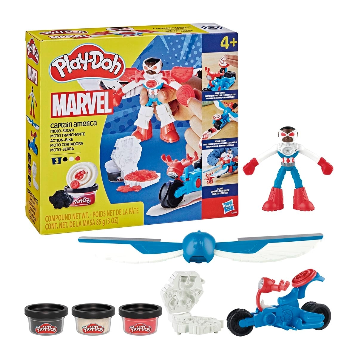 Play-Doh - Set de juego de manualidades Moto cortadora del Capitán América Marvel Play-Doh. - Image 1