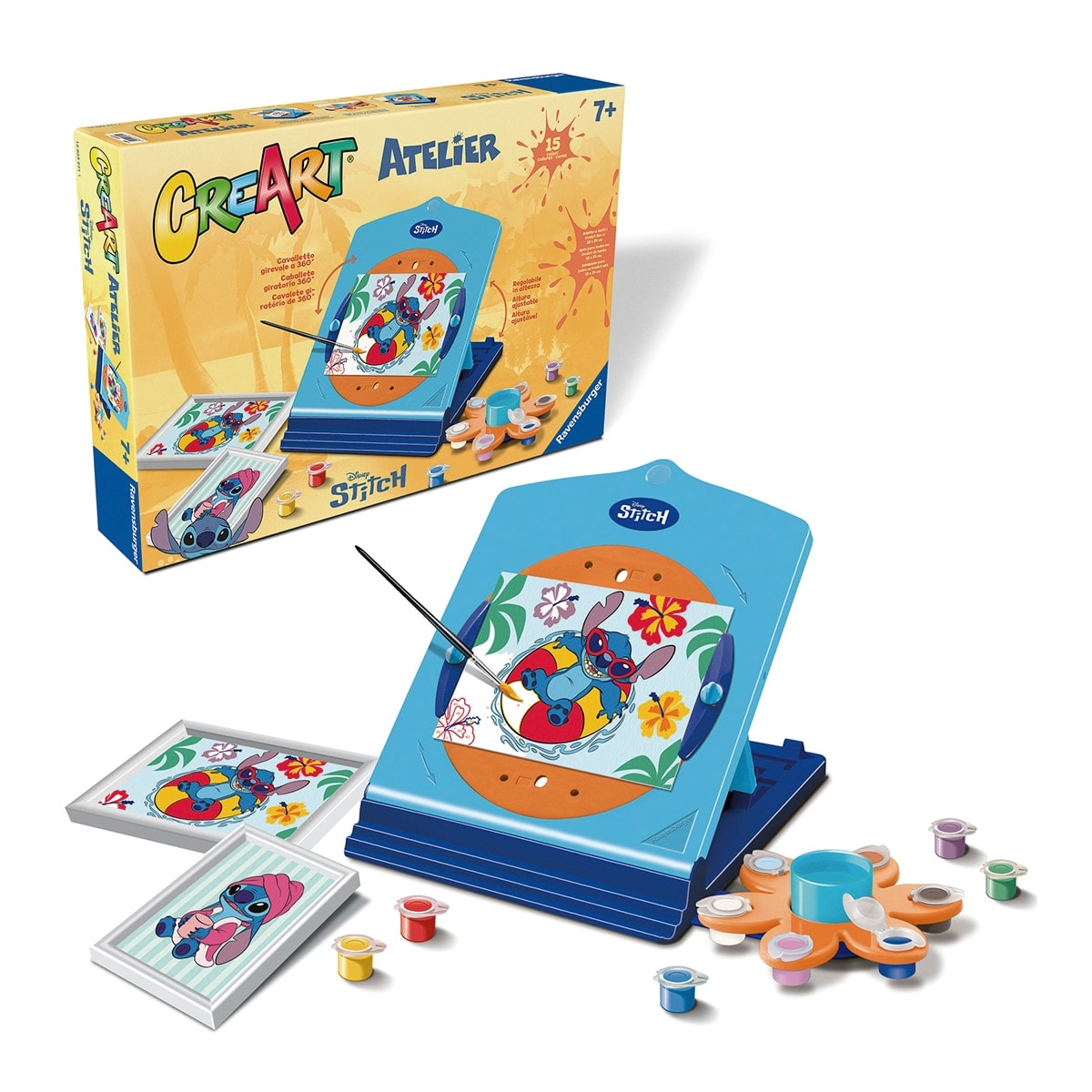 Ravensburger - Juego Creativo Atelier CreArt Set de Pintura con Caballete Stitch Pintar por Números Ravensburger. - Image 1
