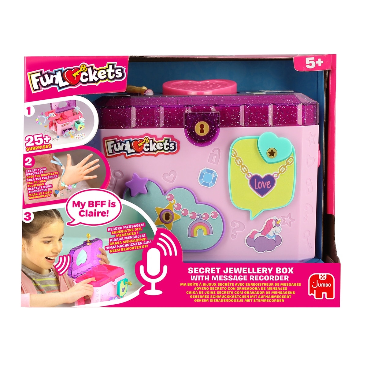 Diset - Joyero Secreto con Grabadora Colgantes y Joyas 25 sorpresas Funlockets Diset. - Image 1