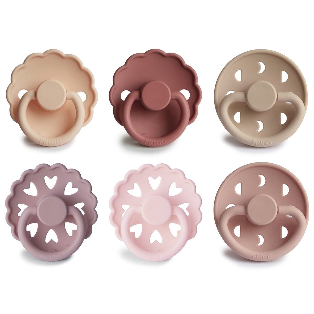 Frigg - Pack regalo 6 chupetes Frigg tetina redonda de silicona. - Image 1