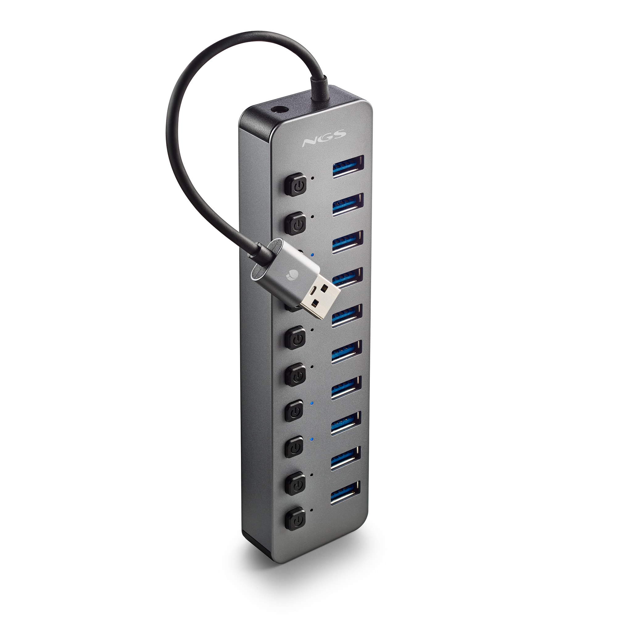 NGS - Hub USB 3.0 con 10 Puertos NGS iHub 10, Interruptores Independientes, Alta Velocidad 5 Gbps. - Image 1