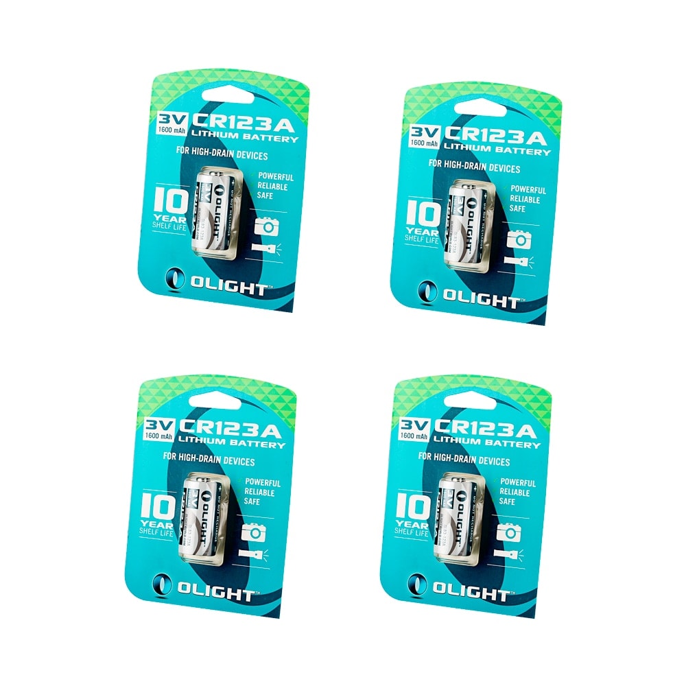 Olight - Pack de 4 pilas de litio CR123A 3,0 V 1,500 mAh Olight. - Image 1