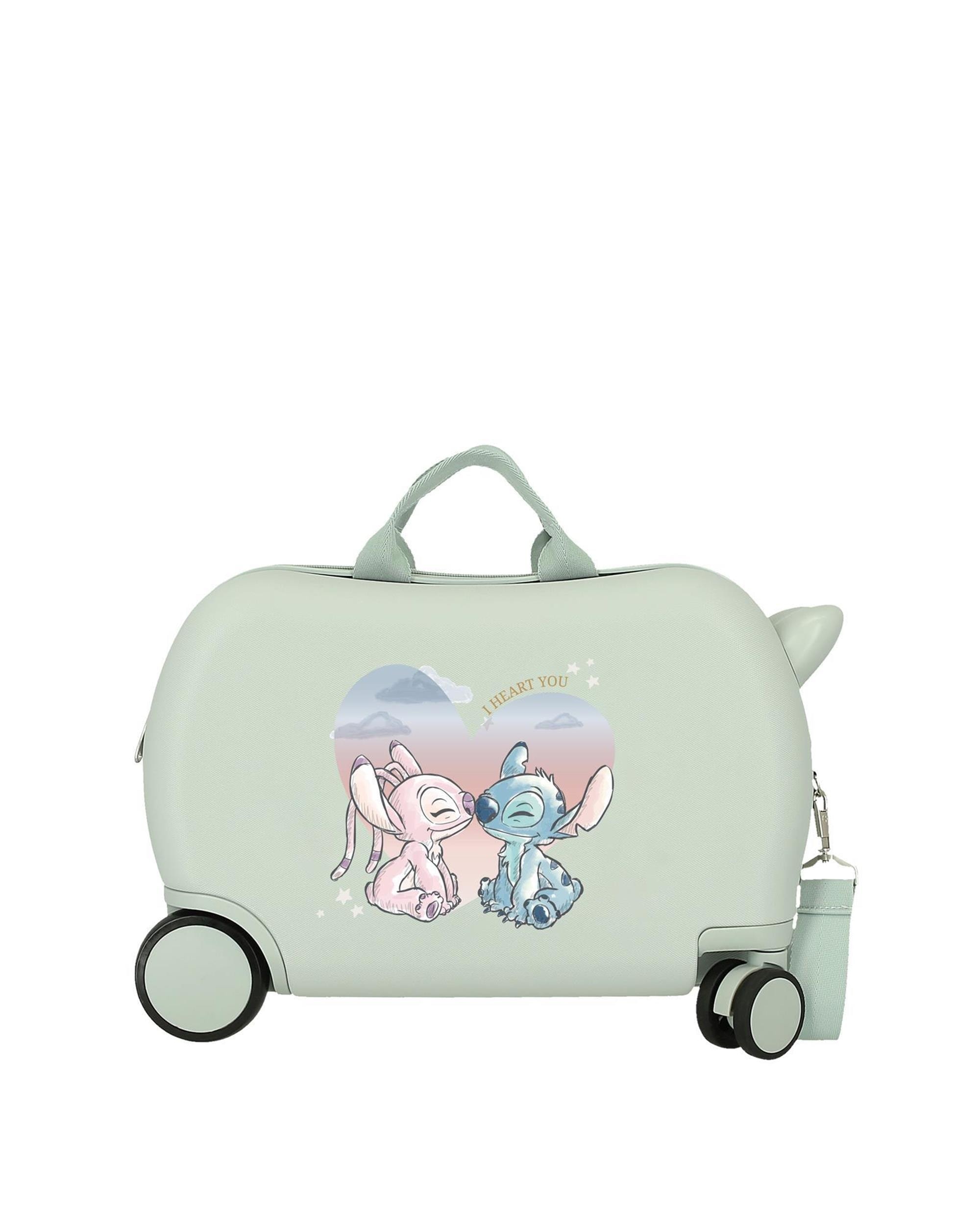 Disney - Maleta infantil 2 ruedas multidireccionales Stitch I Heart You con capacidad de 24L. - Image 1