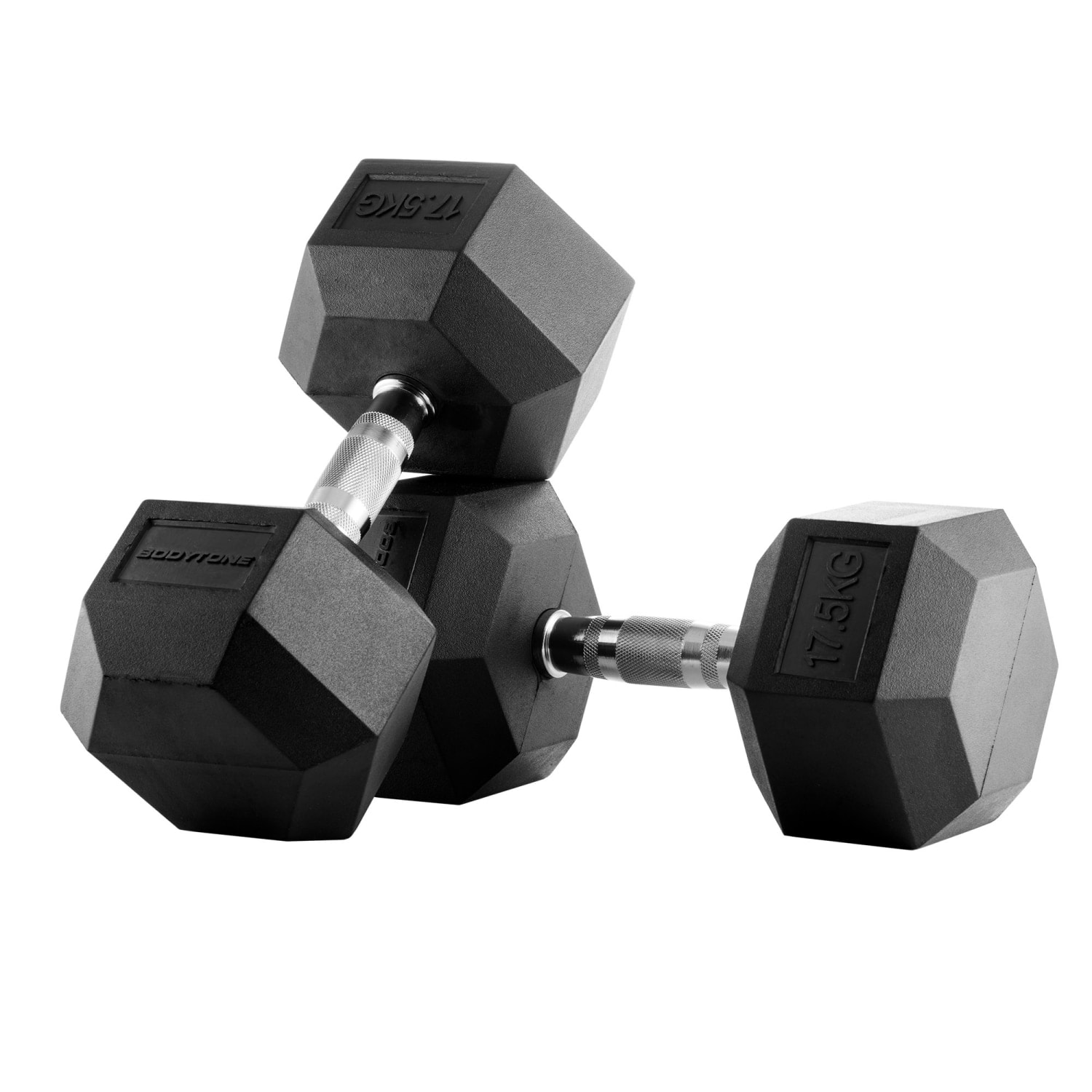 Bodytone - Set de 2 mancuernas de goma hexagonales profesionales Bodytone. - Image 1